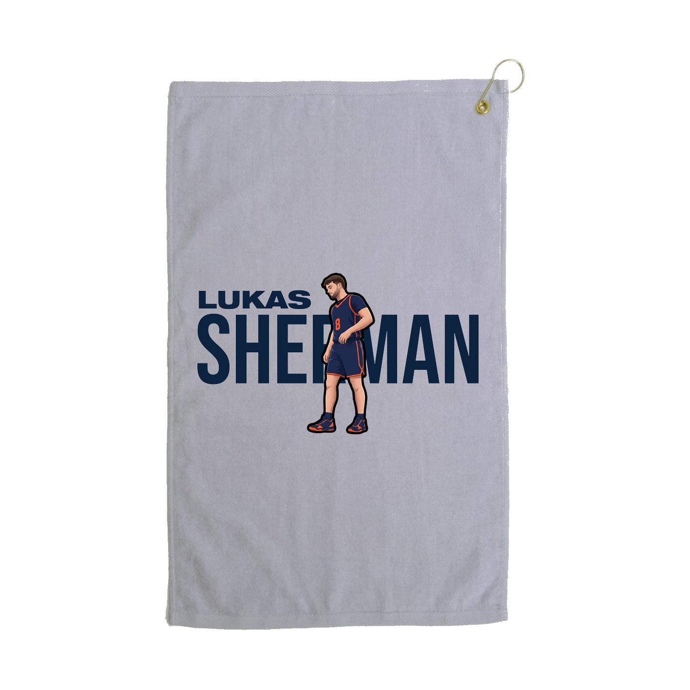 Golf Towel — Player Name in Grey