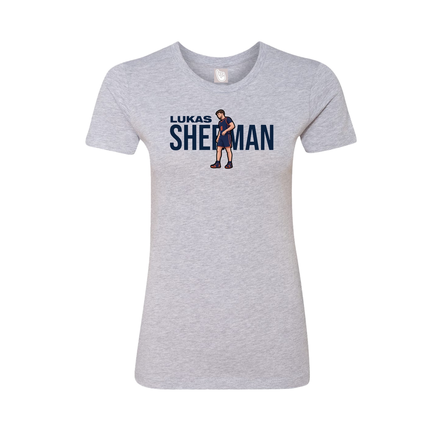 Fitted Women's Tee — Player Name in Grey