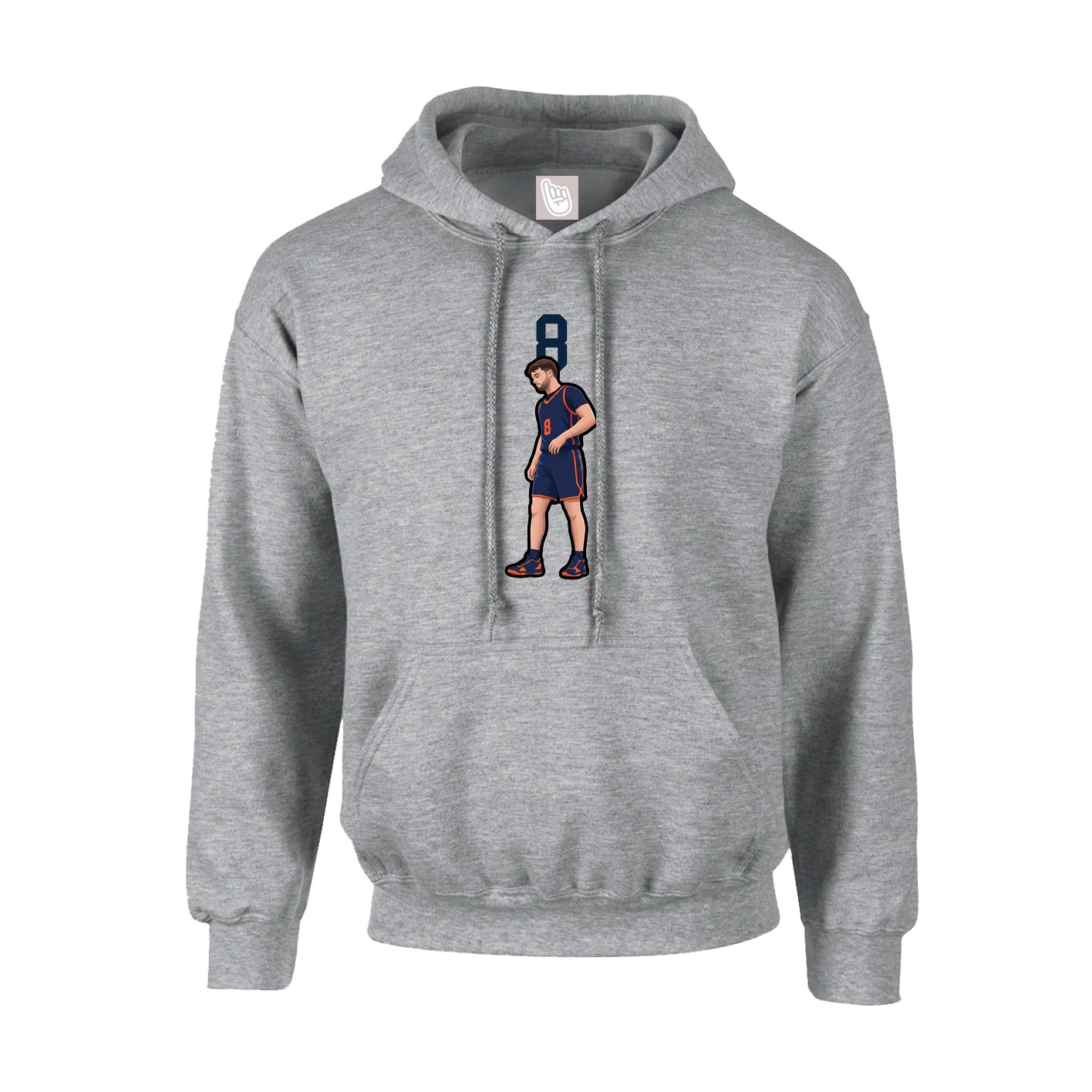 Youth Hoodie — Number Top in Grey