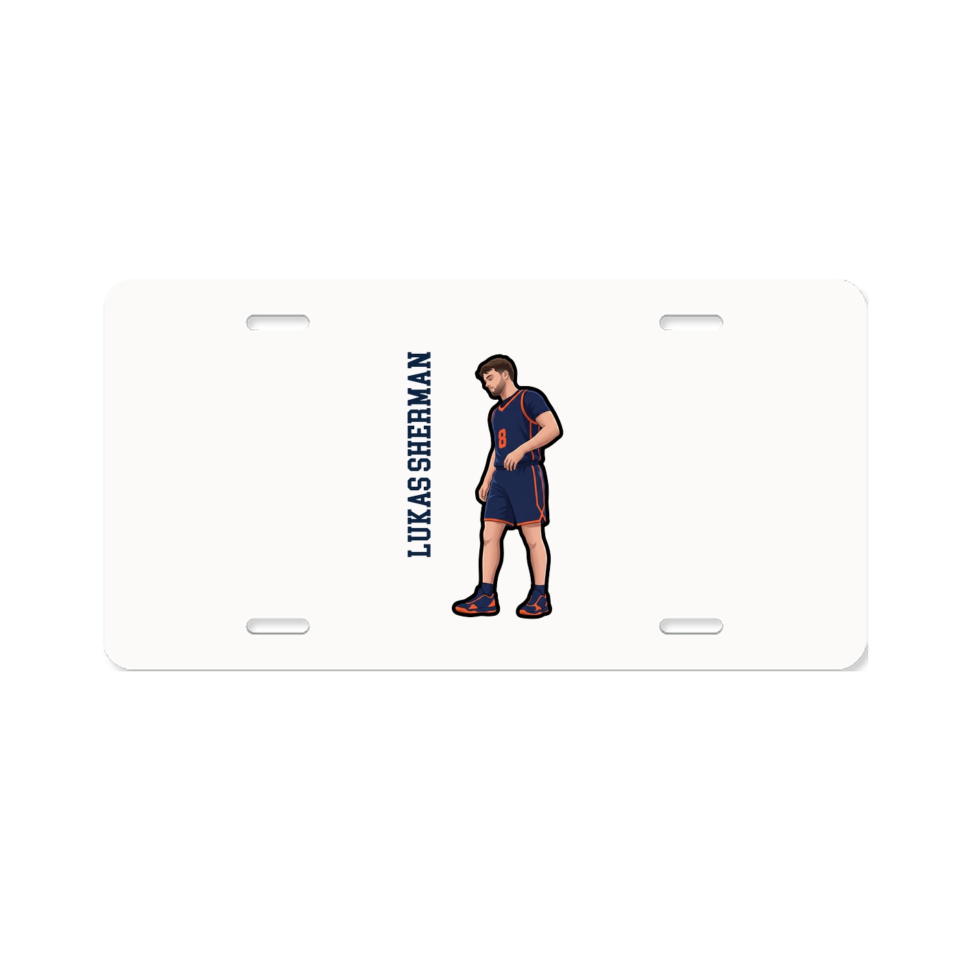 License Plate — Name Vertical in Classic