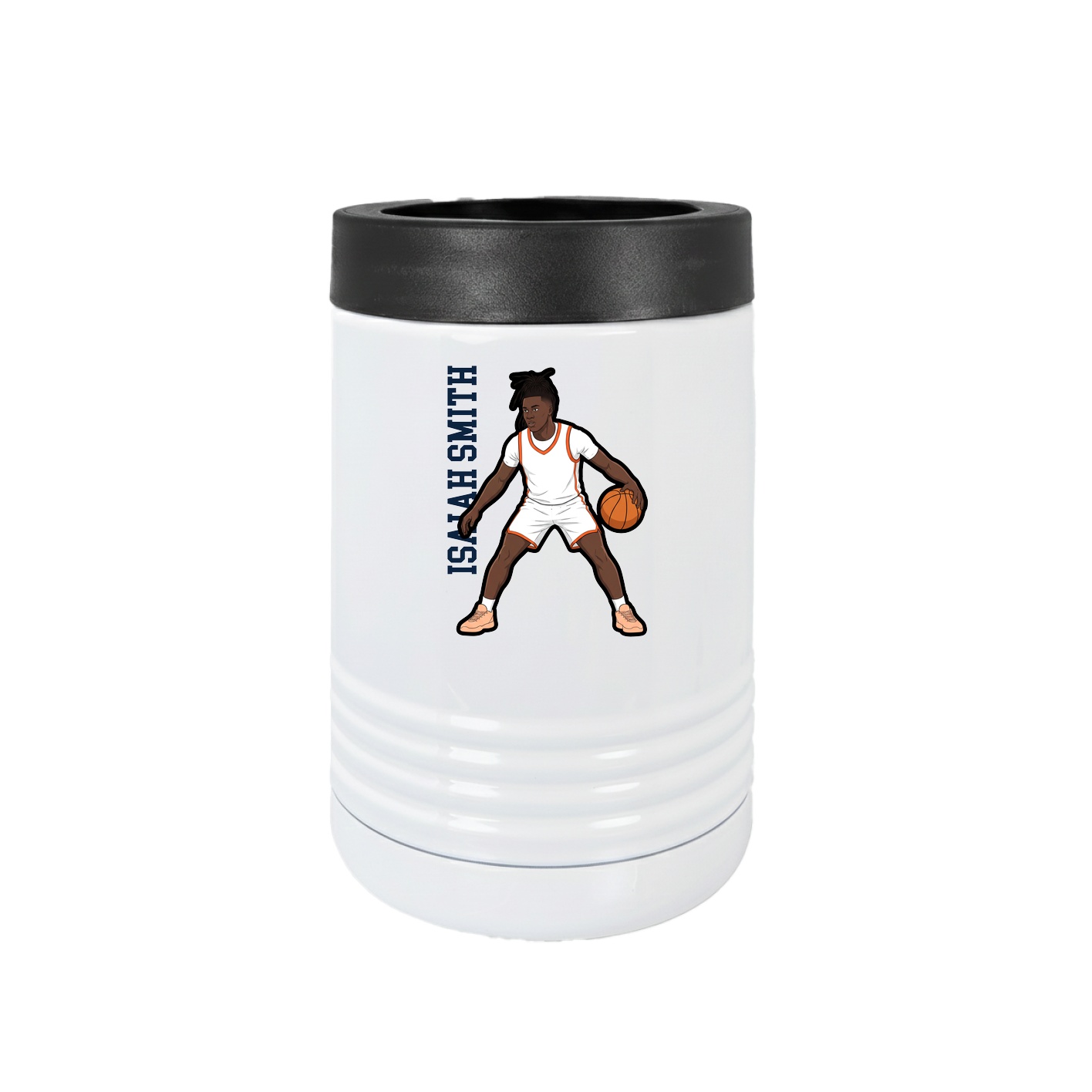 Beverage Holder — Name Vertical in White