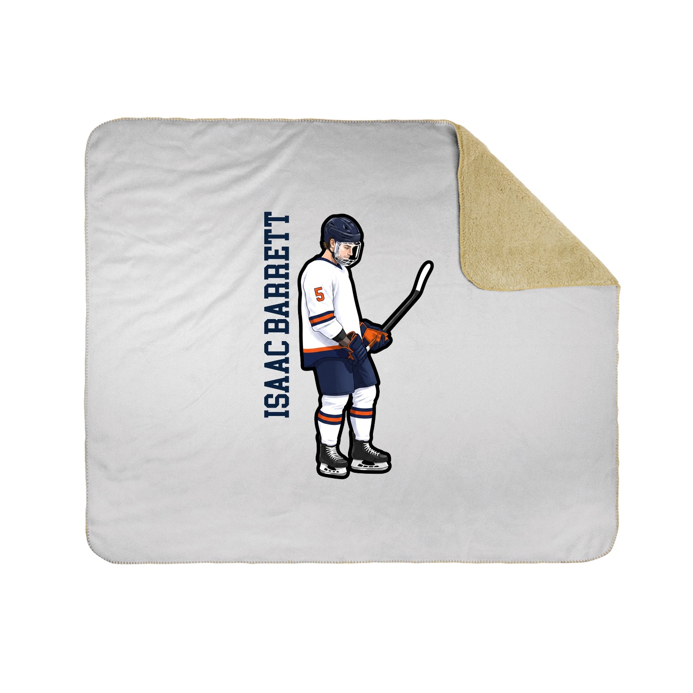 Throw Blanket — Name Vertical in White