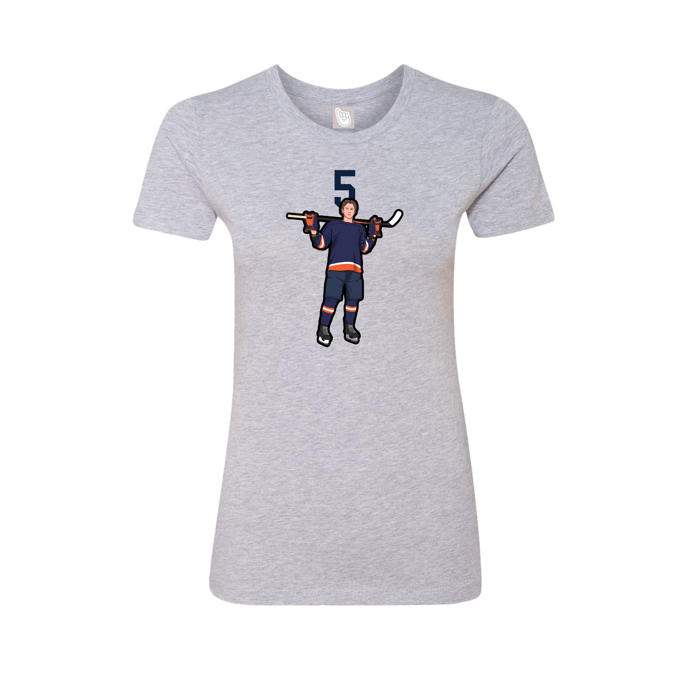 Womens Tee — Number Top in Grey