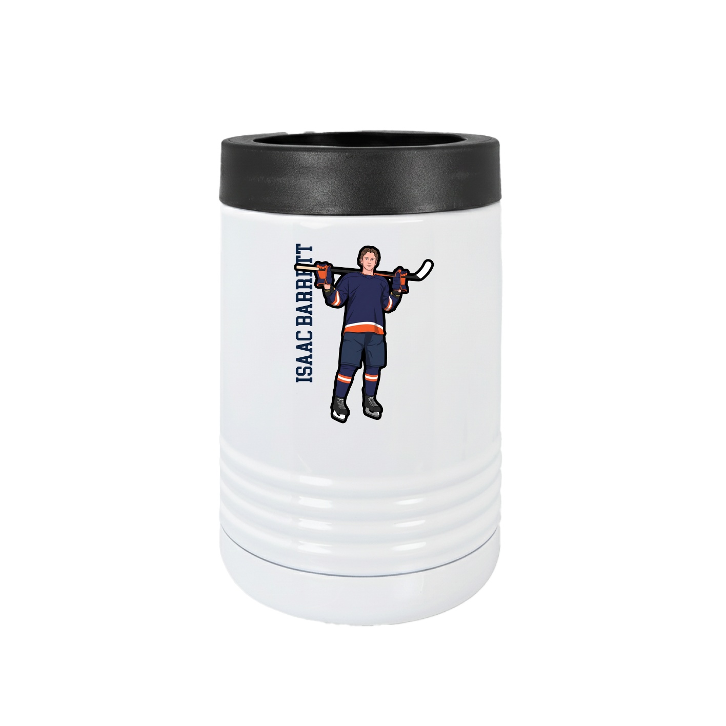Beverage Holder — Name Vertical in White