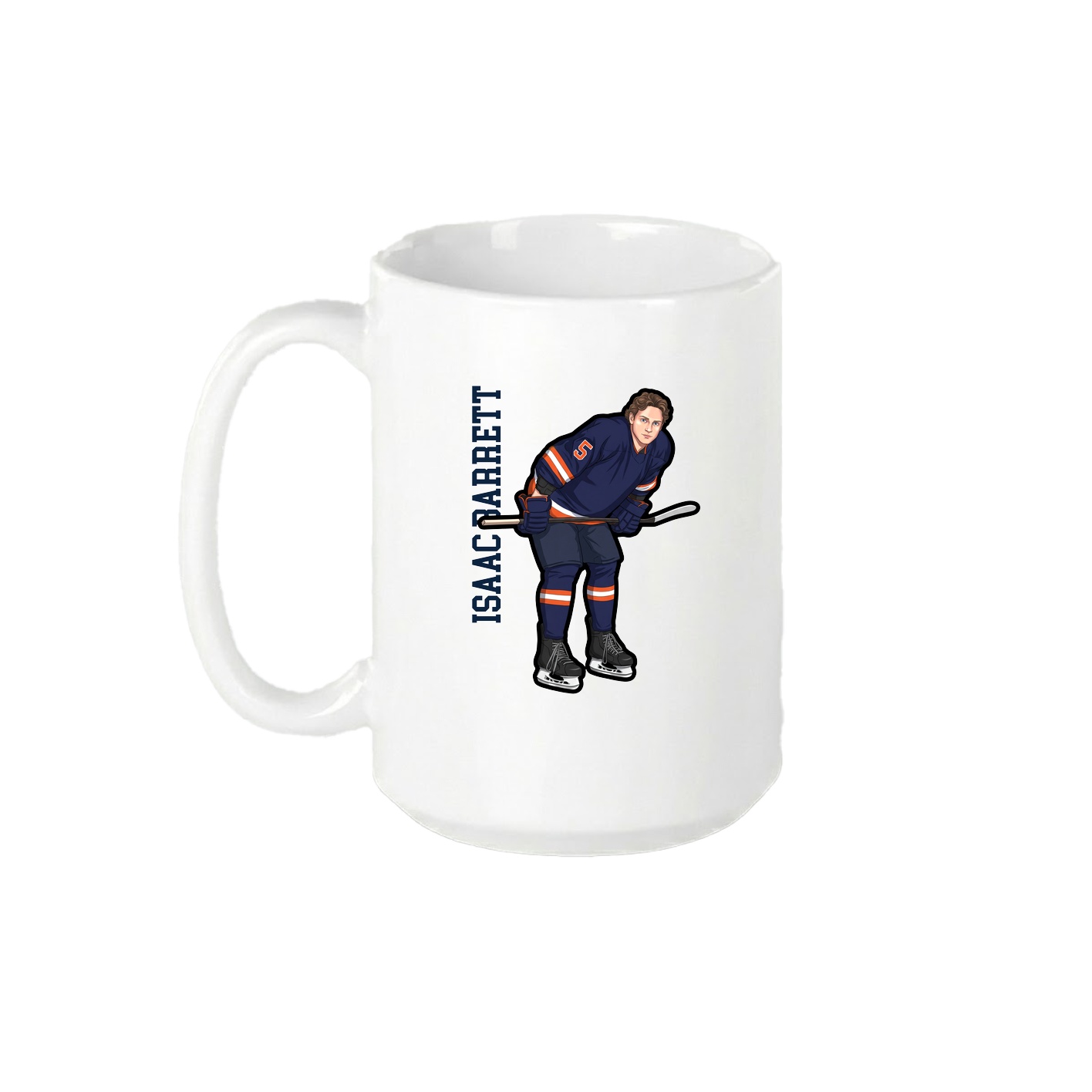 15oz Coffee Mug — Name Vertical in White