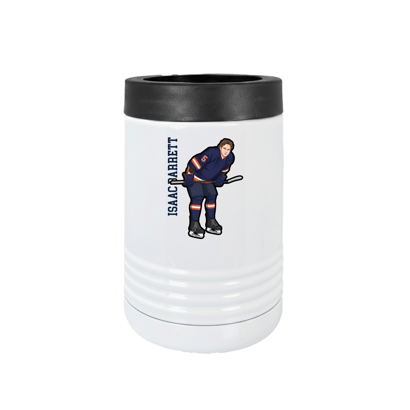 Beverage Holder — Name Vertical in White