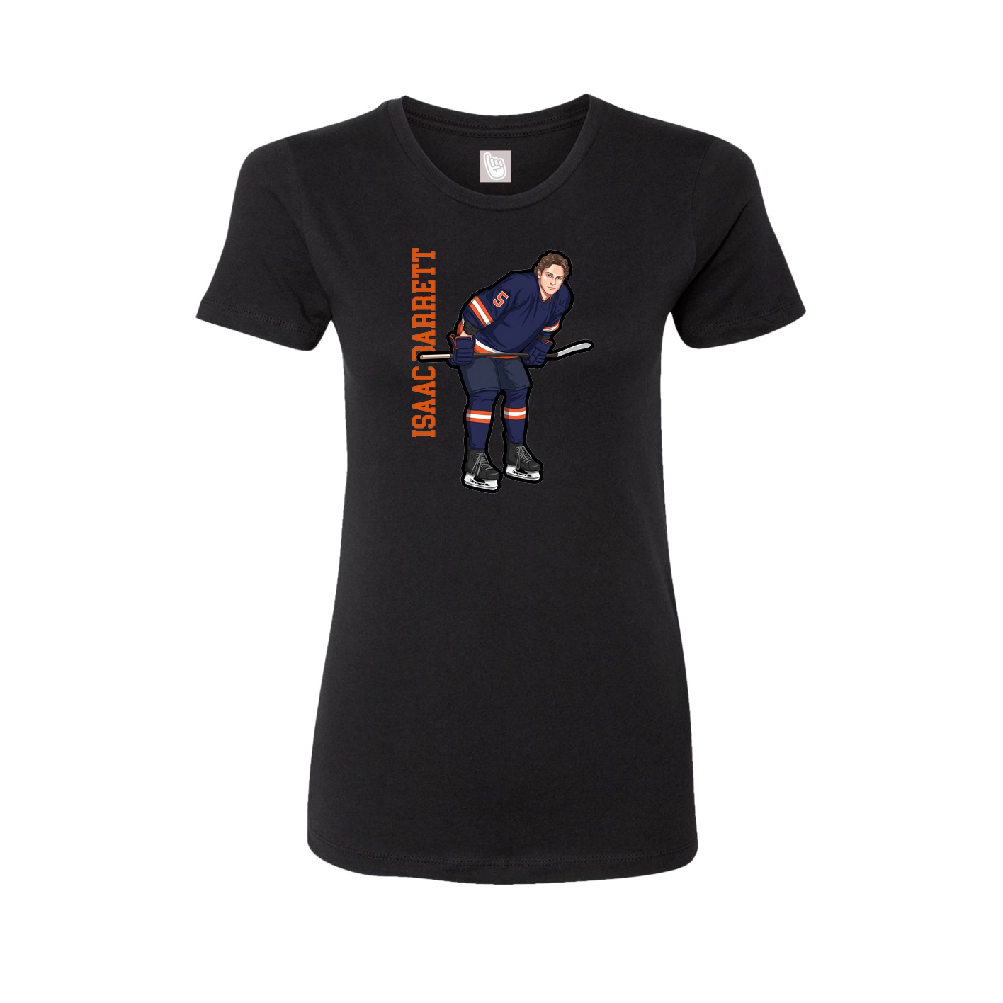 Womens Tee — Name Vertical in Black
