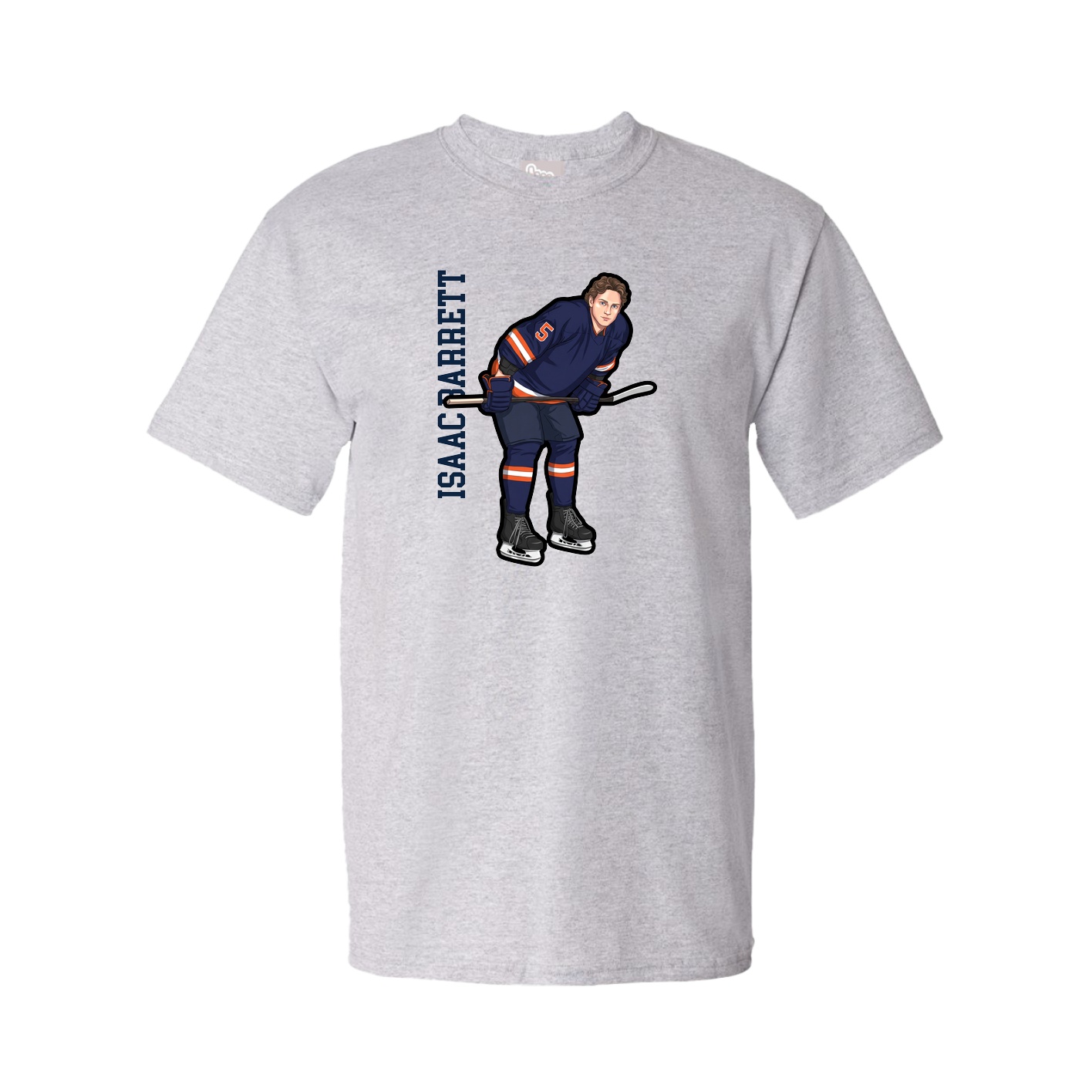 Youth Tee — Name Vertical in Grey