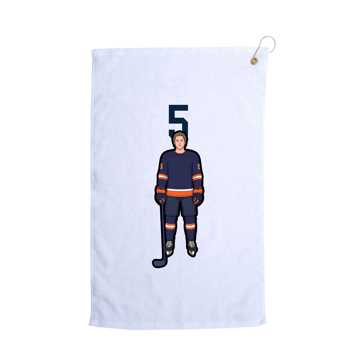 Golf Towel — Number Top in White