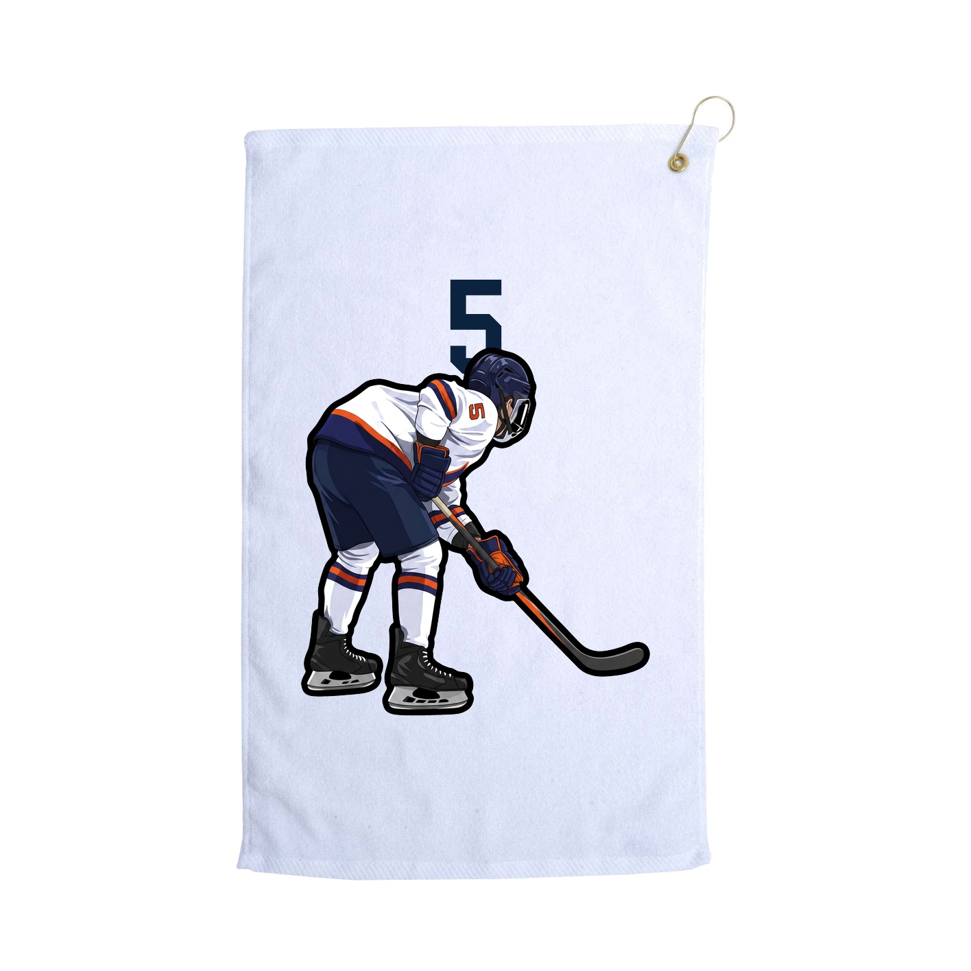 Golf Towel — Number Top in White