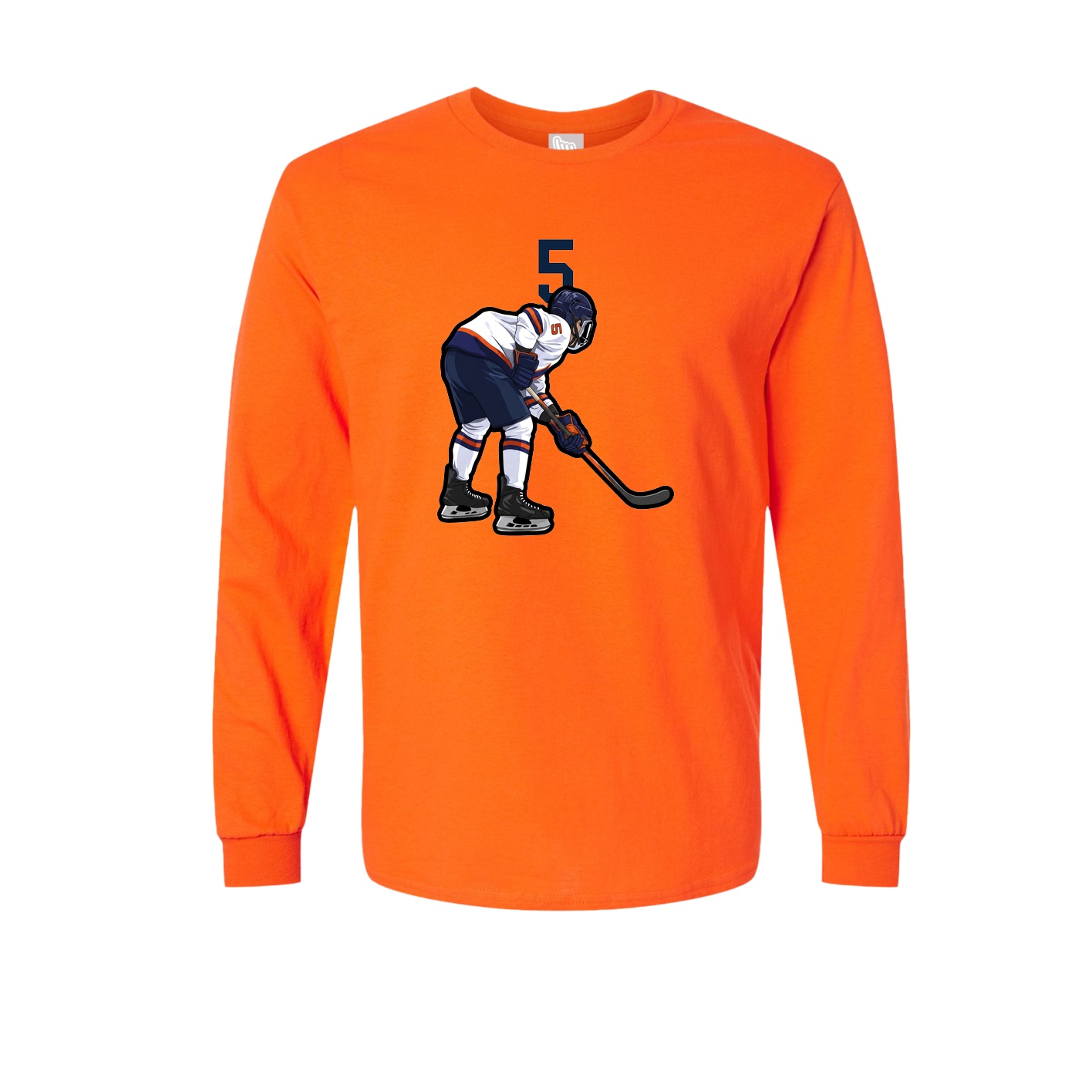 Long Sleeve Tee — Number Top in Orange
