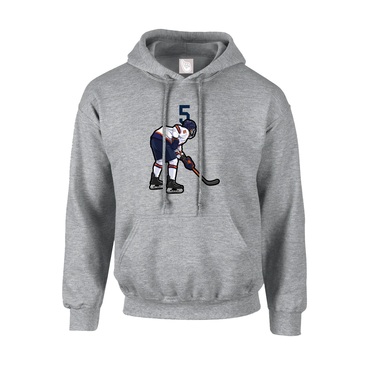 Hoodie — Number Top in Grey