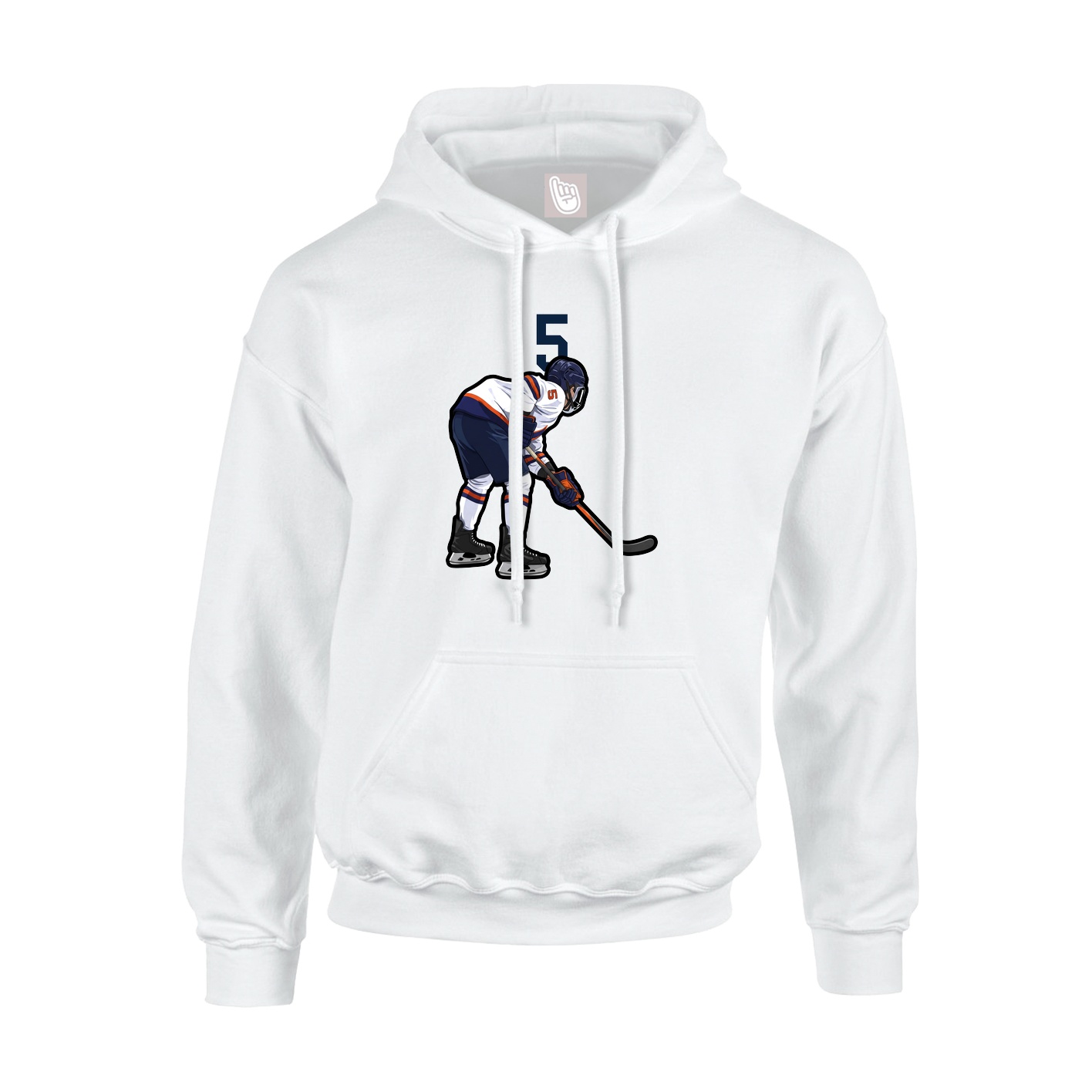 Youth Hoodie — Number Top in White
