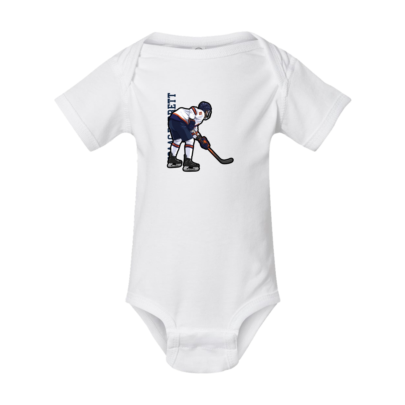 Baby Onesie — Name Vertical in White