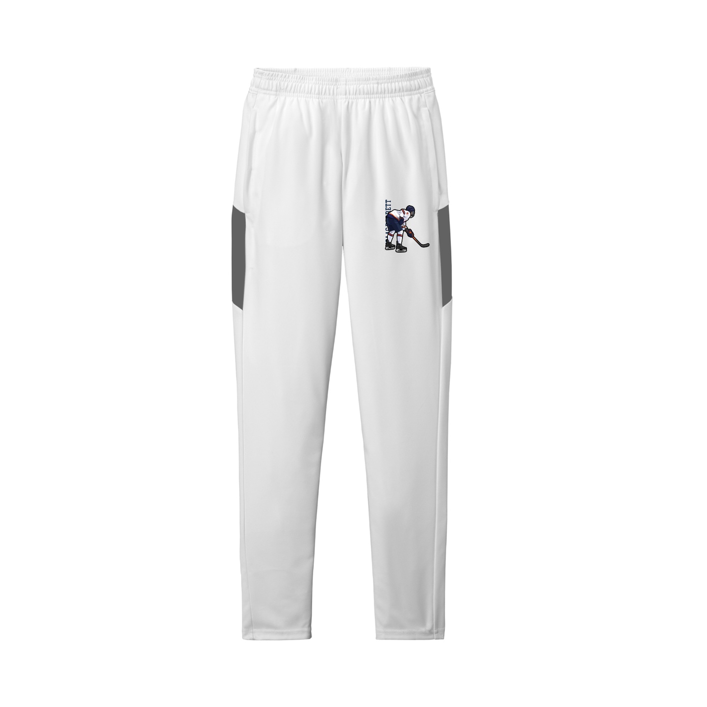 Team Travel Pant — Name Vertical in White/Grey