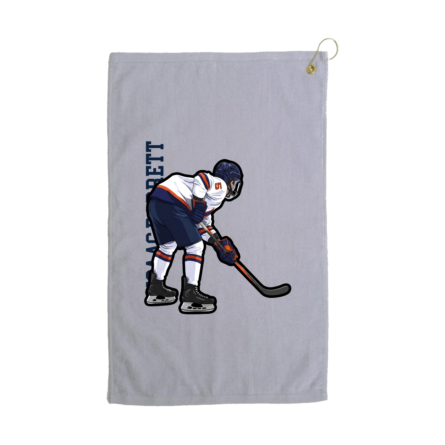 Golf Towel — Name Vertical in Grey