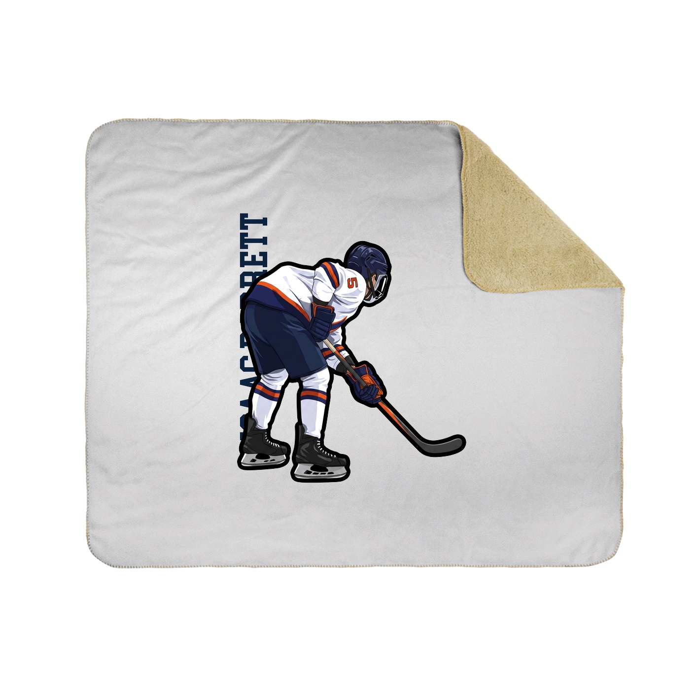 Throw Blanket — Name Vertical in White