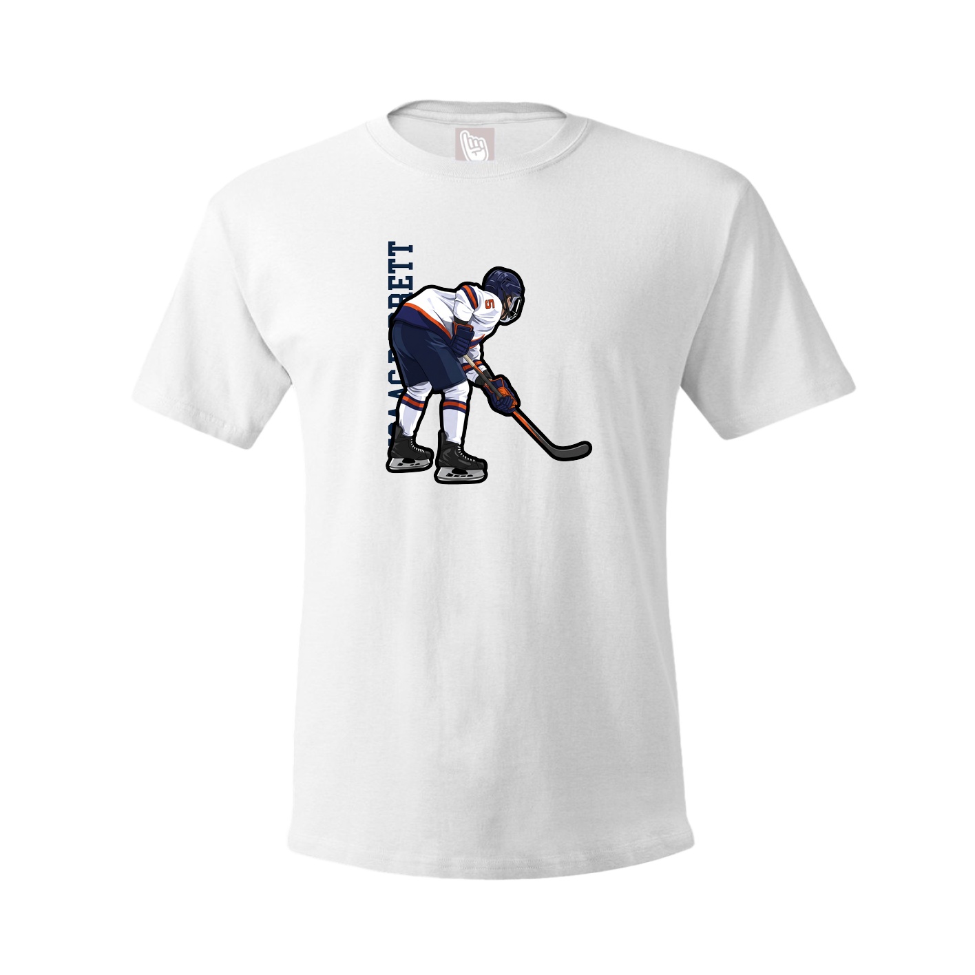 Youth Tee — Name Vertical in White