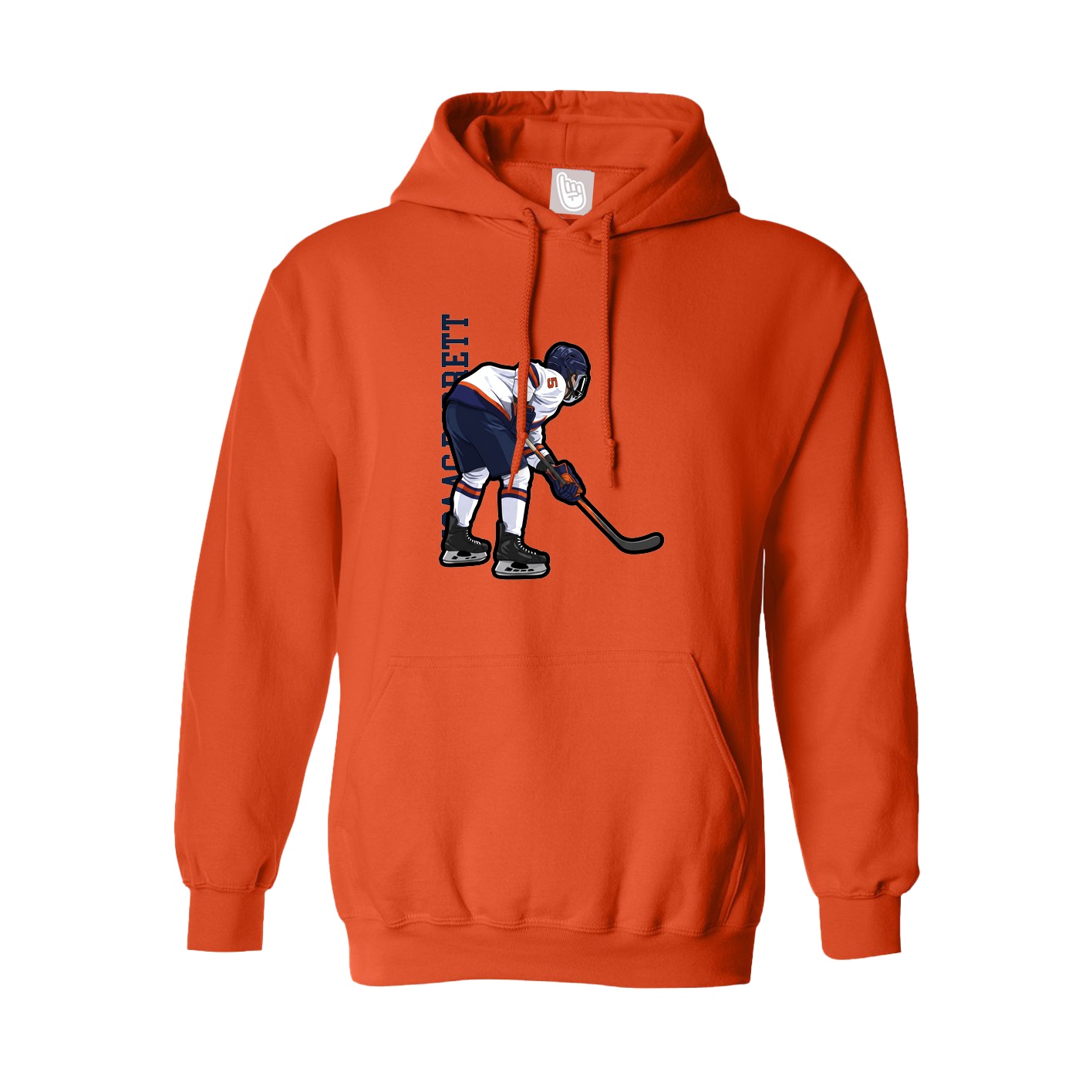 Youth Hoodie — Name Vertical in Orange