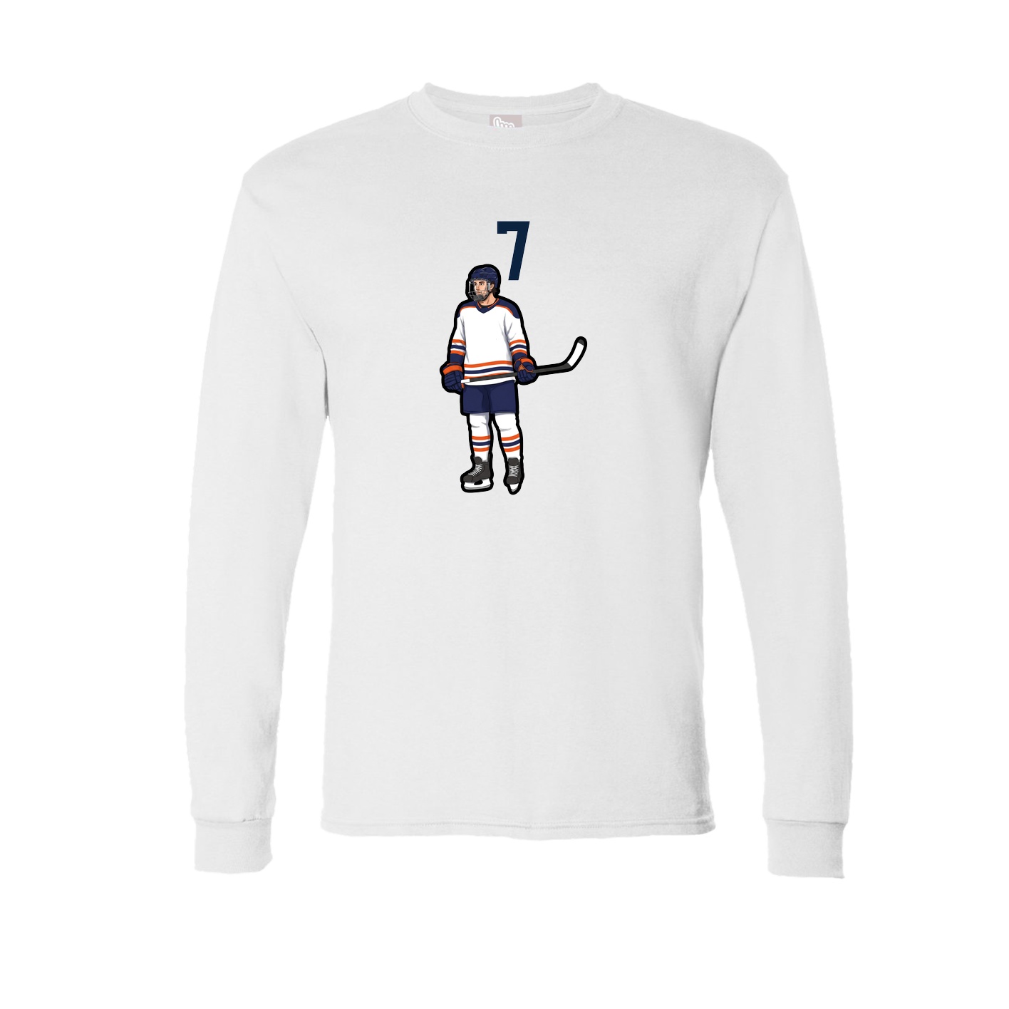 Long Sleeve Tee — Number Top in White