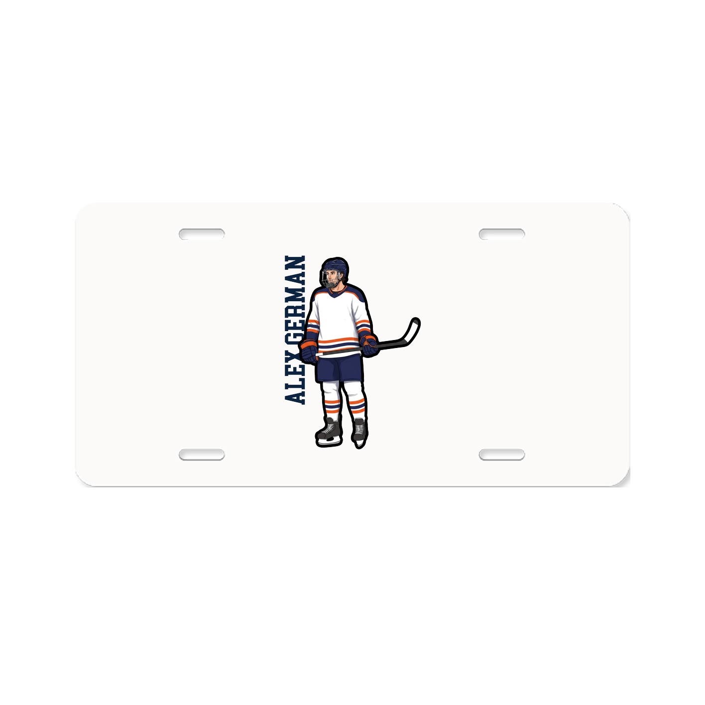 License Plate — Name Vertical in Classic