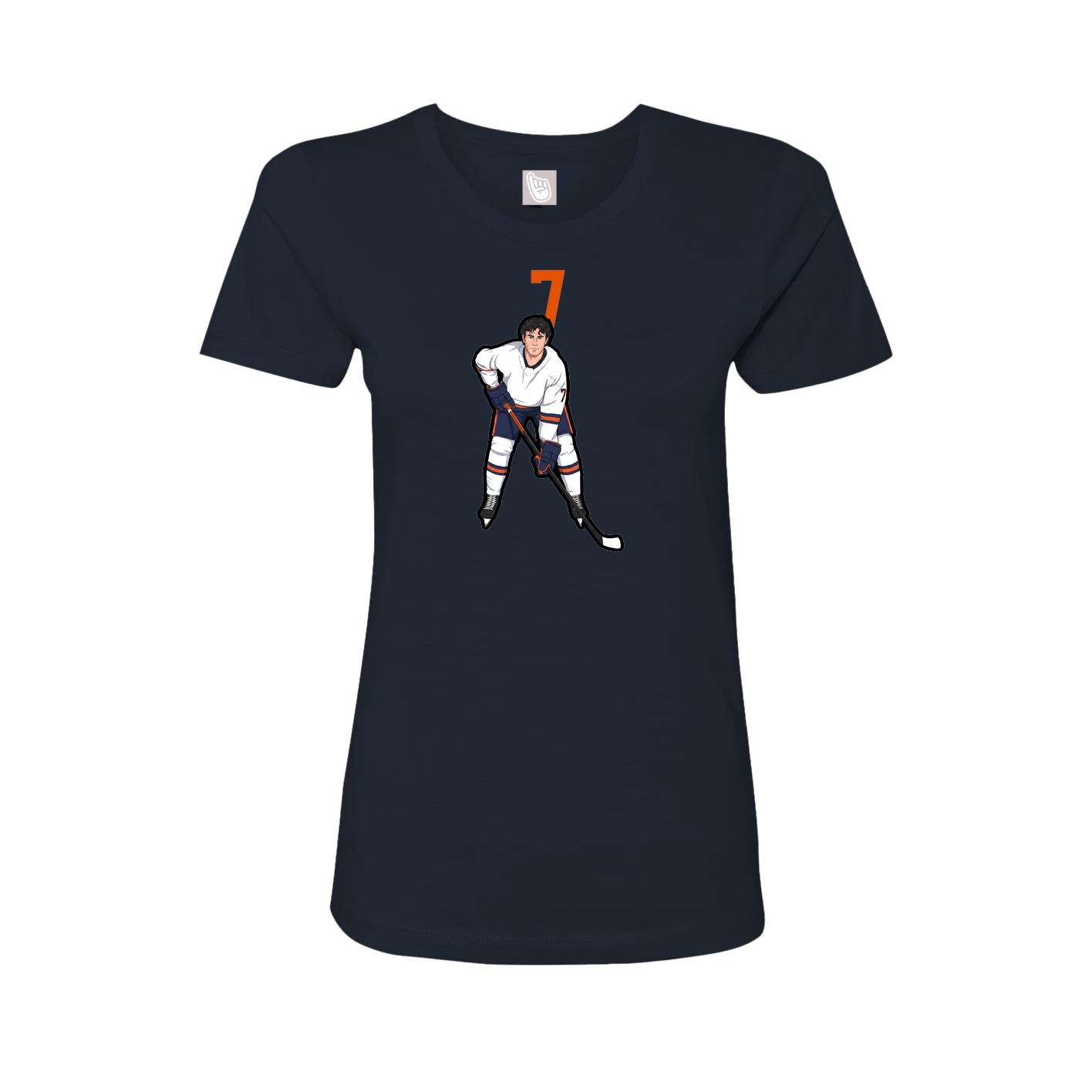 Fitted Women's Tee — Number Top in Navy