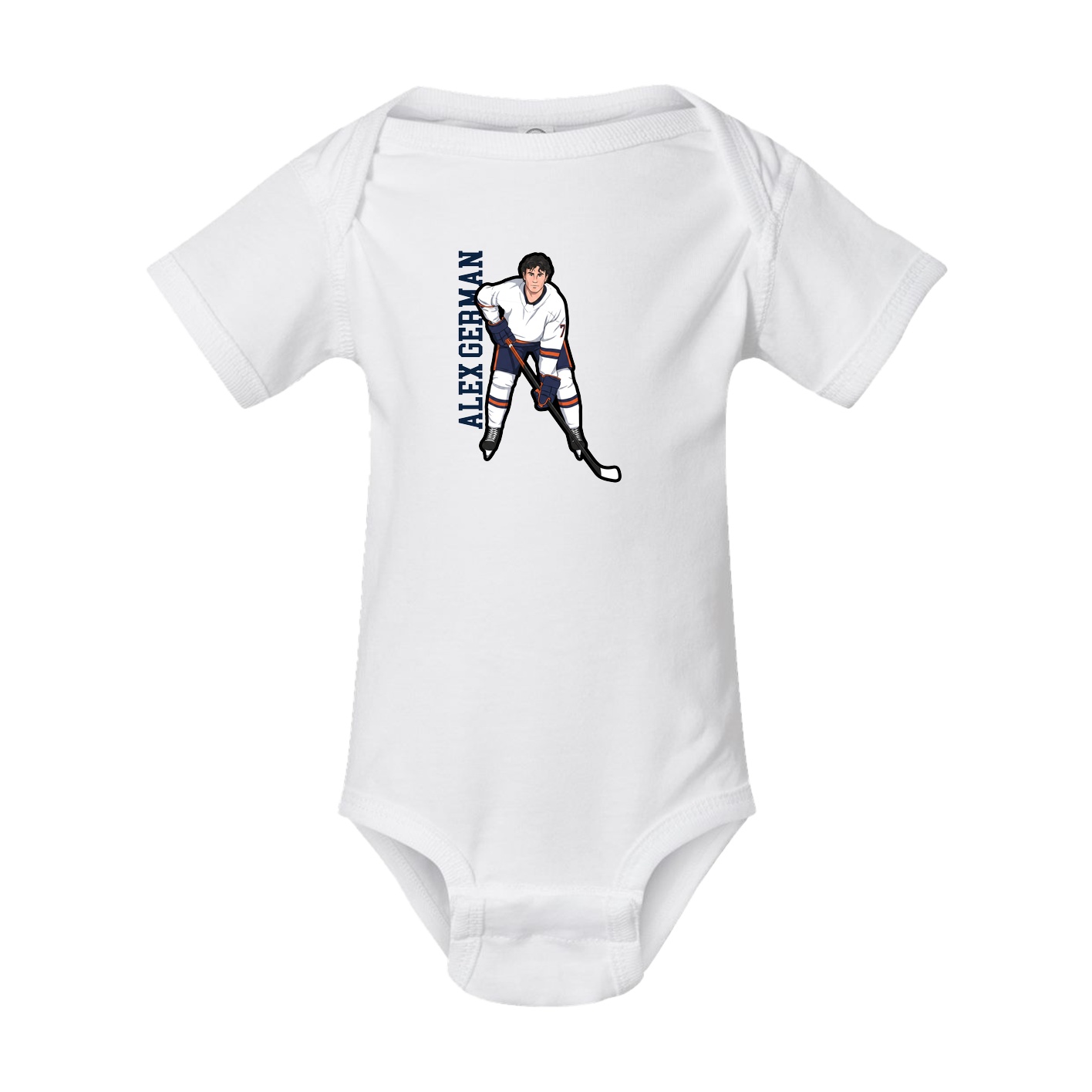 Baby Onesie — Name Vertical in White