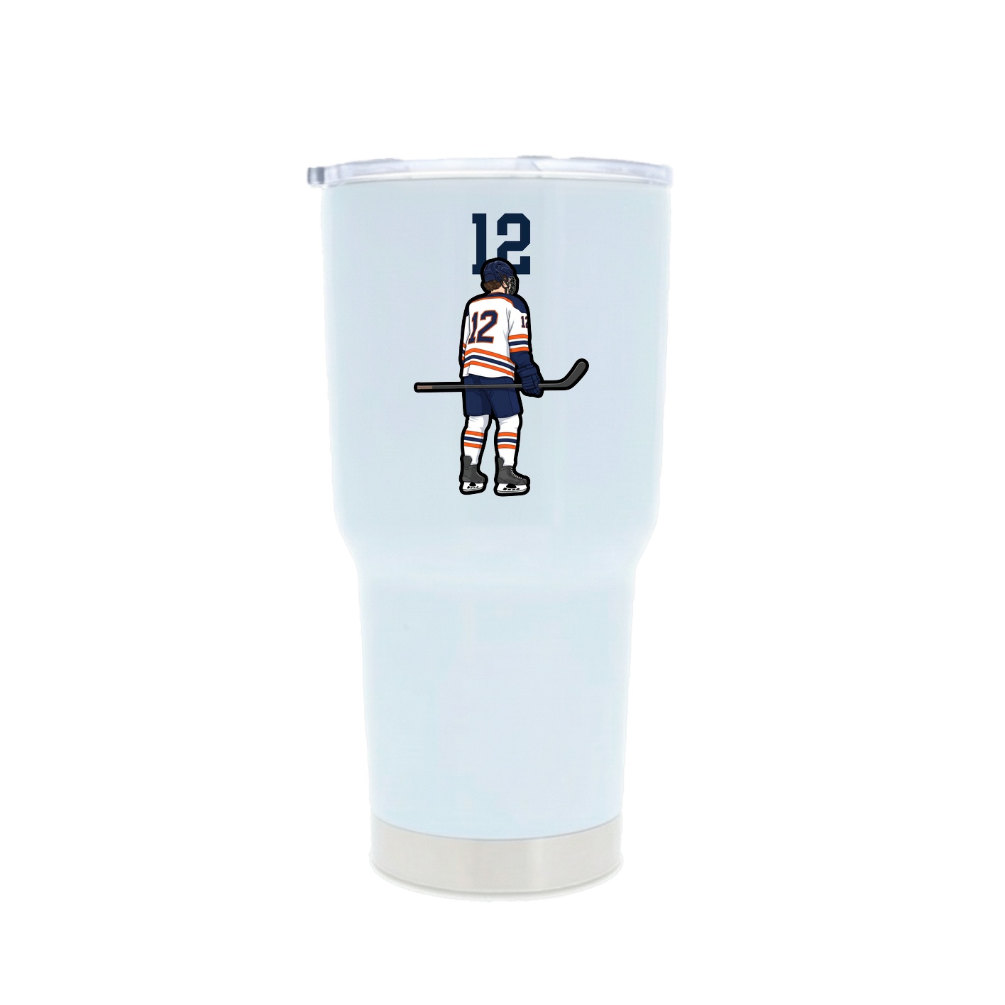 30oz Stainless Steel Tumbler — Number Top in White