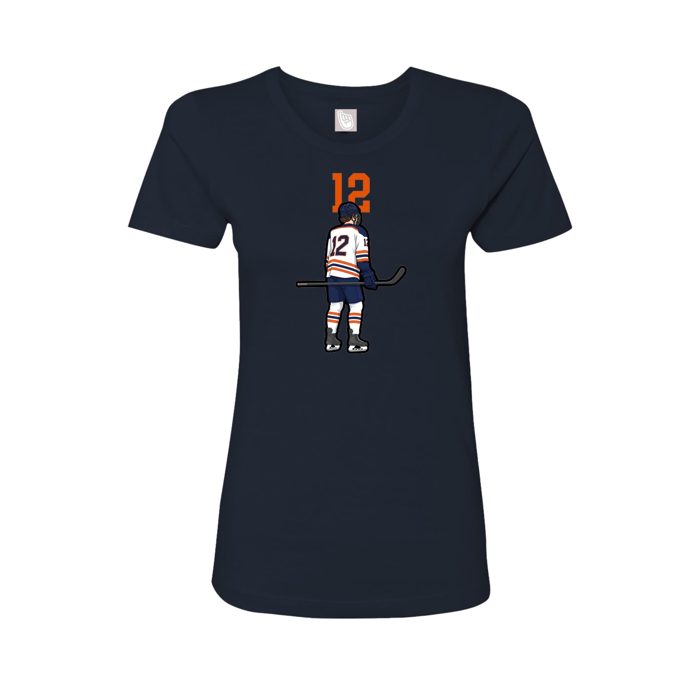 Fitted Women's Tee — Number Top in Navy
