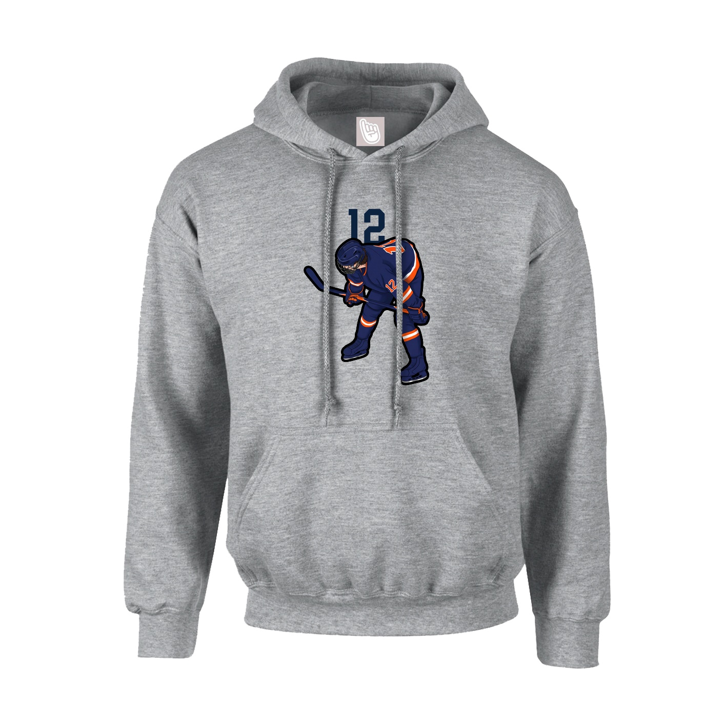 Youth Hoodie — Number Top in Grey