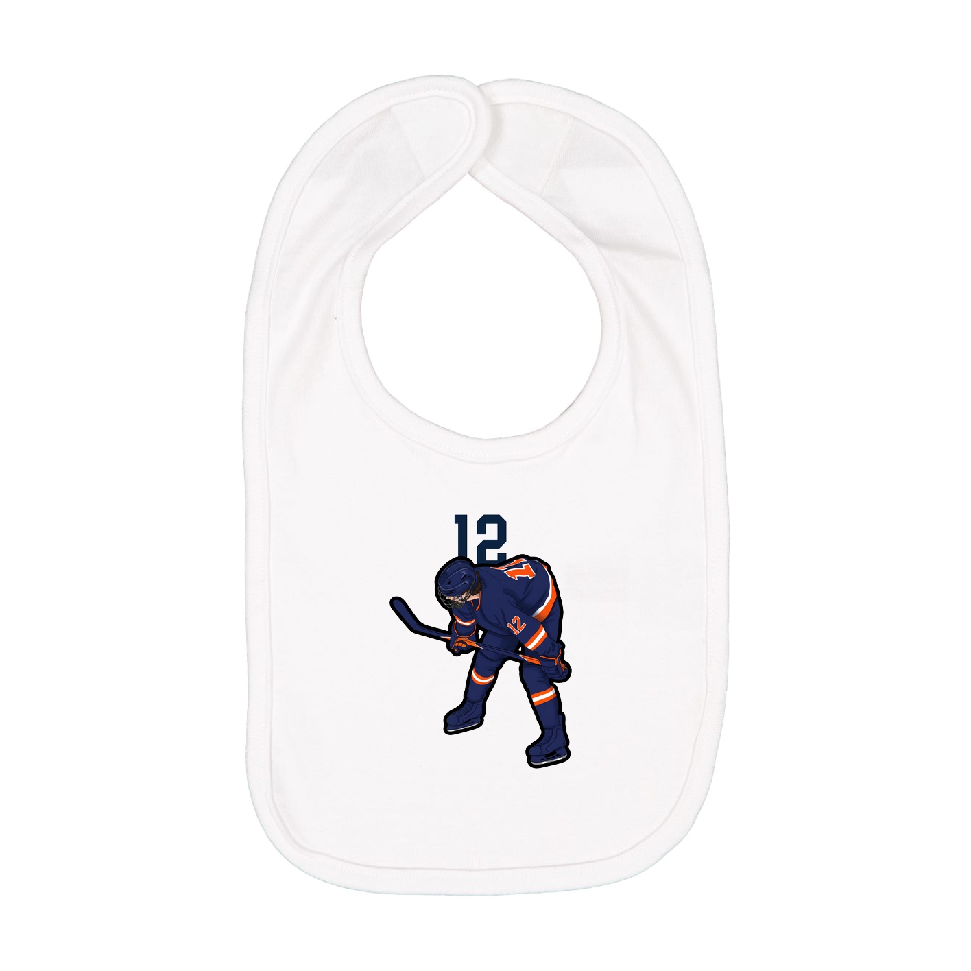 Infant Bib — Number Top in White