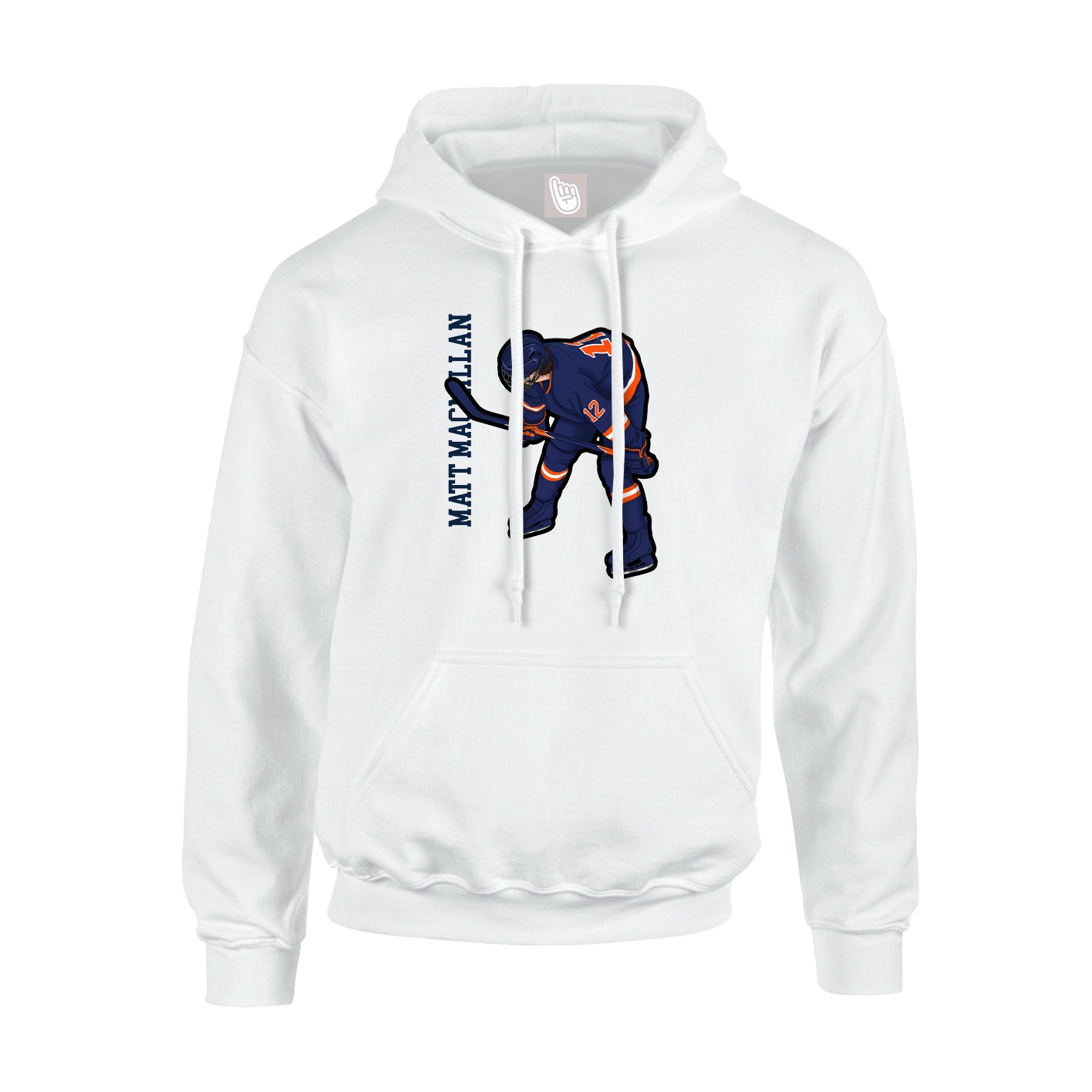 Youth Hoodie — Name Vertical in White