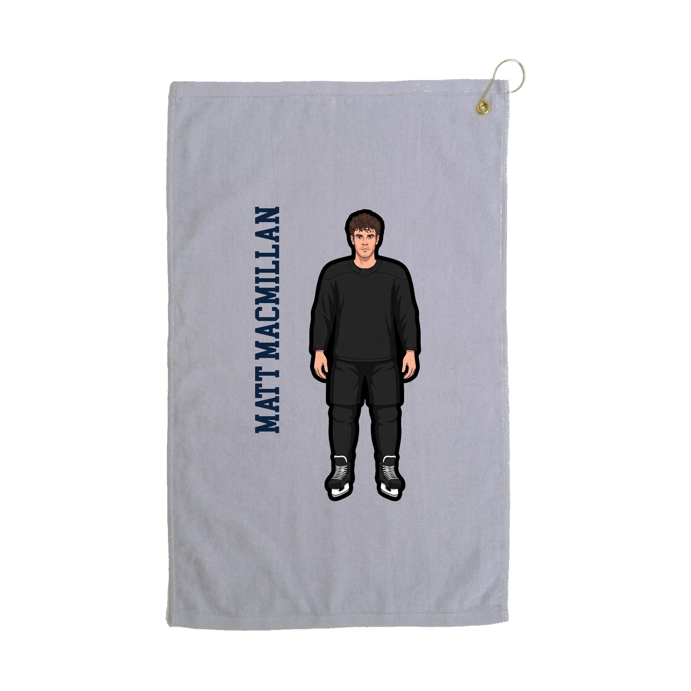 Golf Towel — Name Vertical in Grey