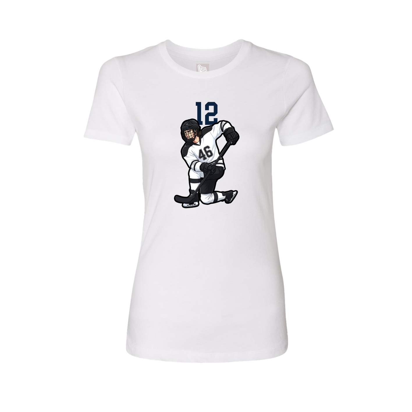 Fitted Women's Tee — Number Top in White