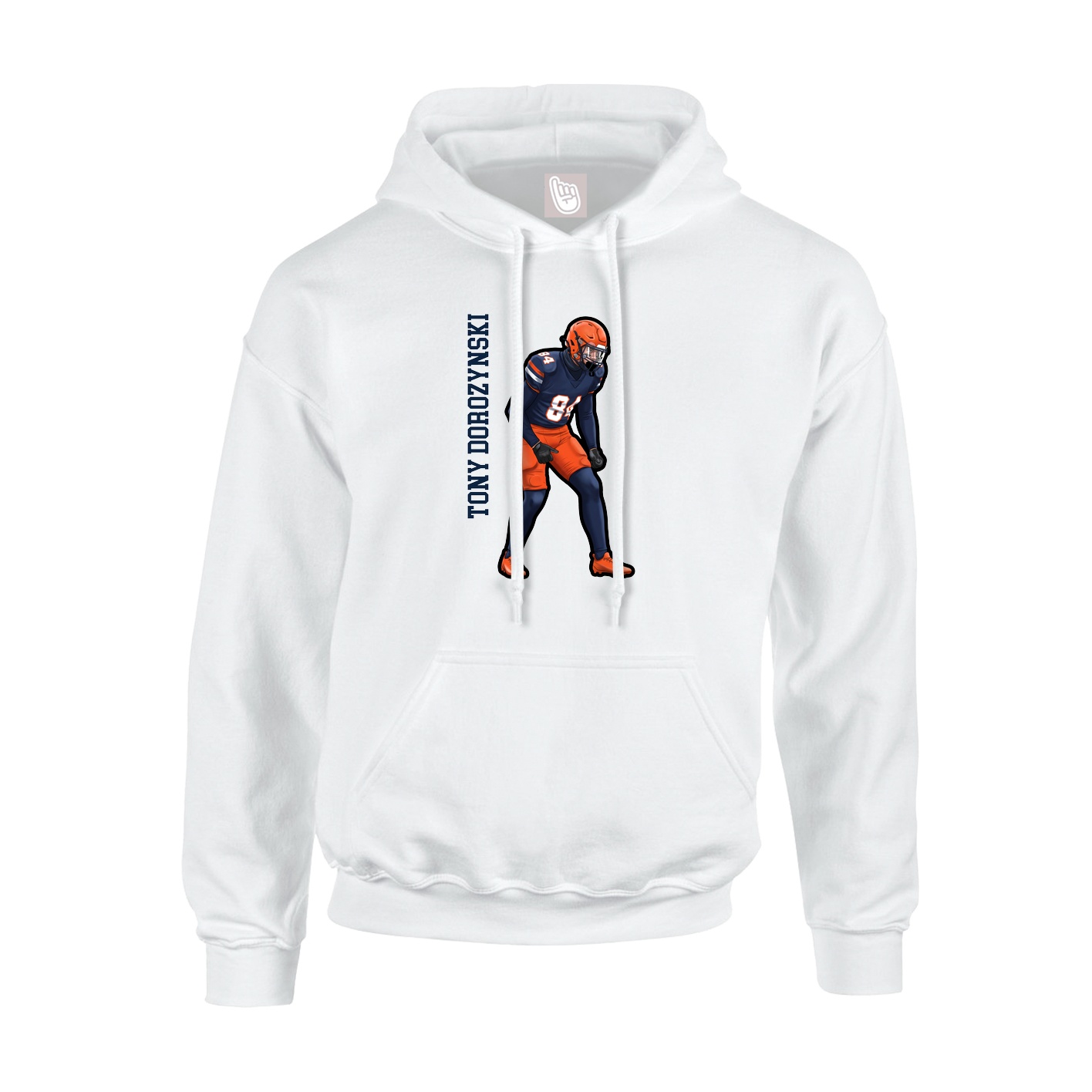 Hoodie — Name Vertical in White