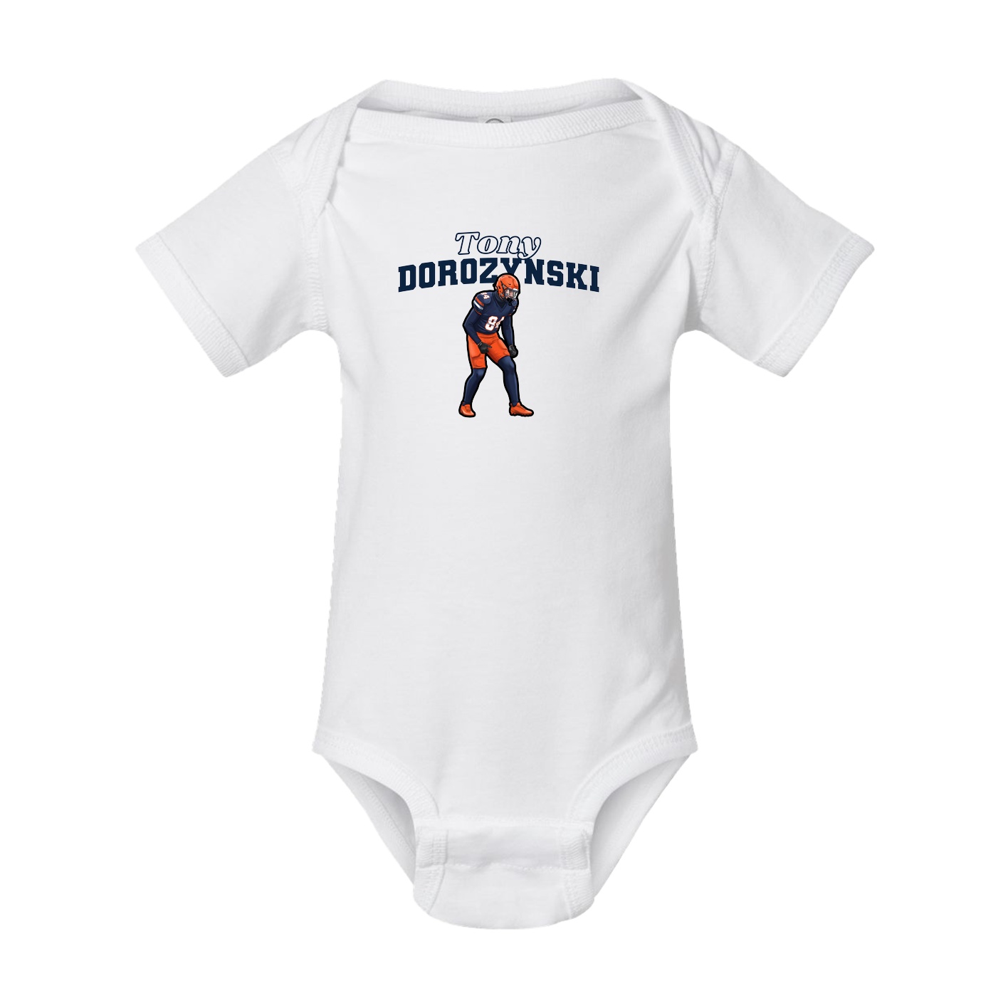 Baby Onesie — Name Arch in White