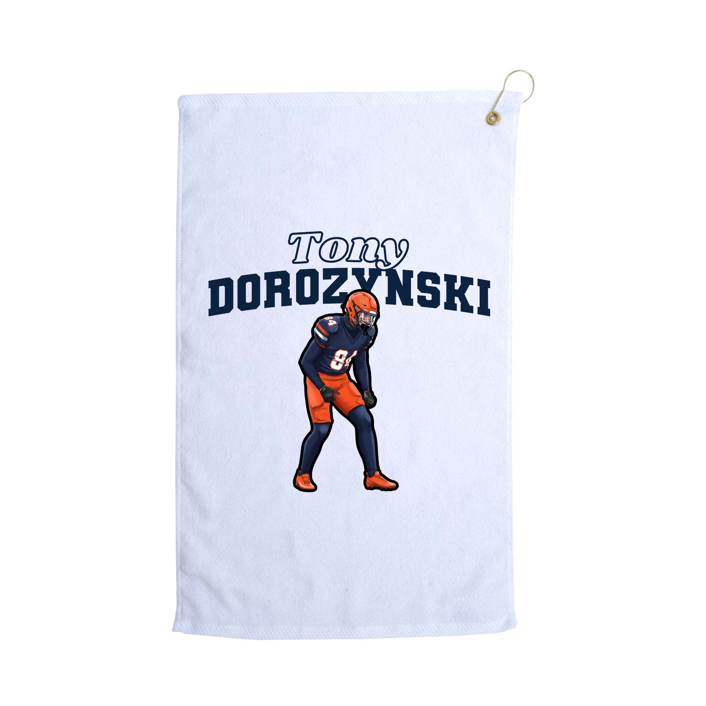 Golf Towel — Name Arch in White