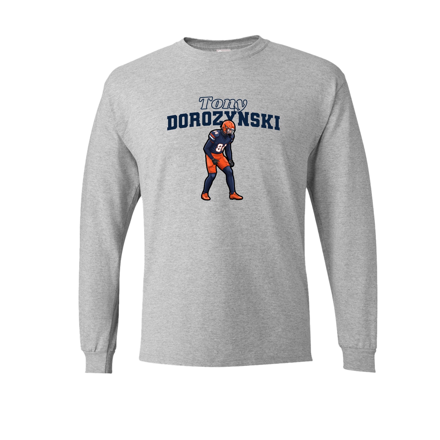 Long Sleeve Tee — Name Arch in Grey