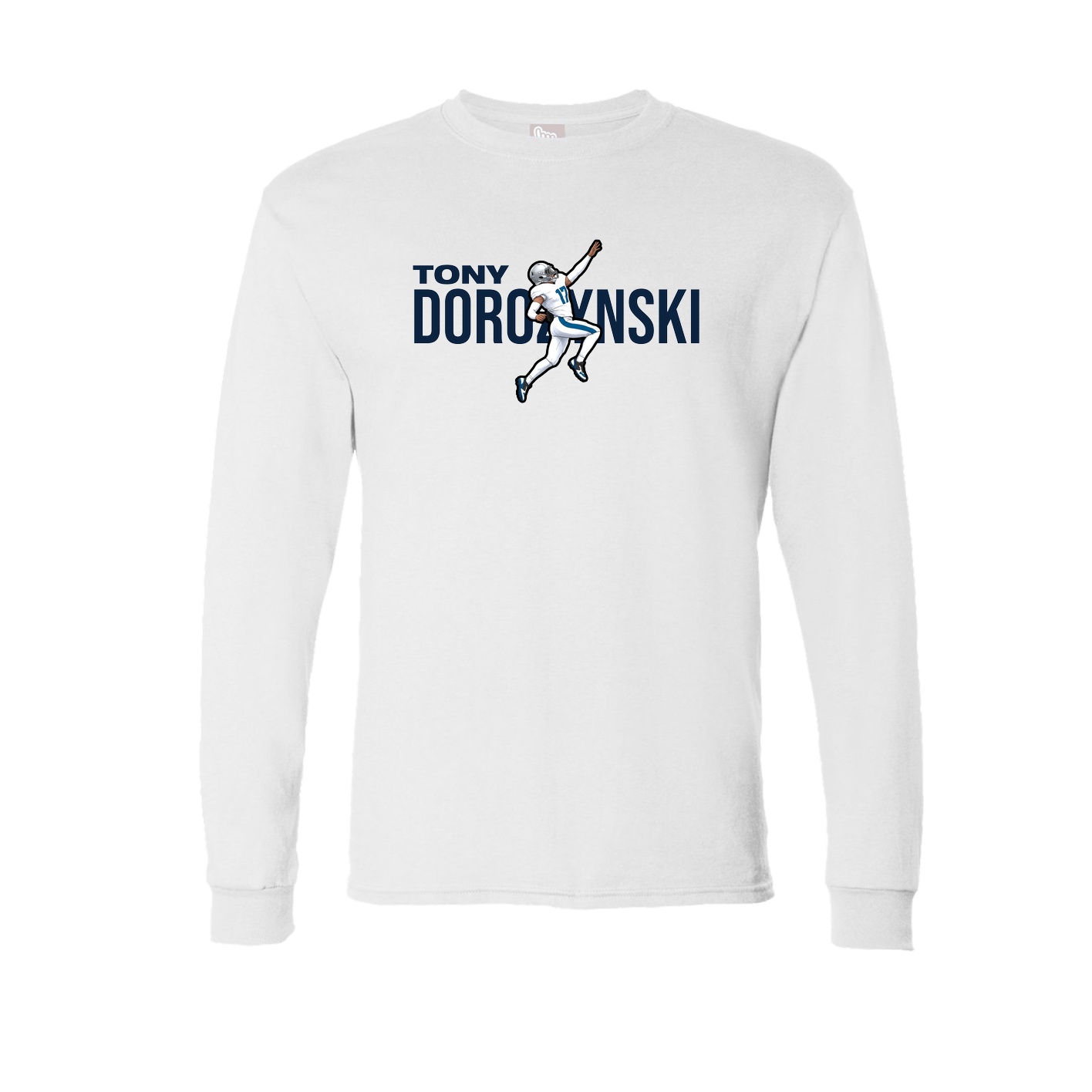 Long Sleeve Tee — Player Name in White