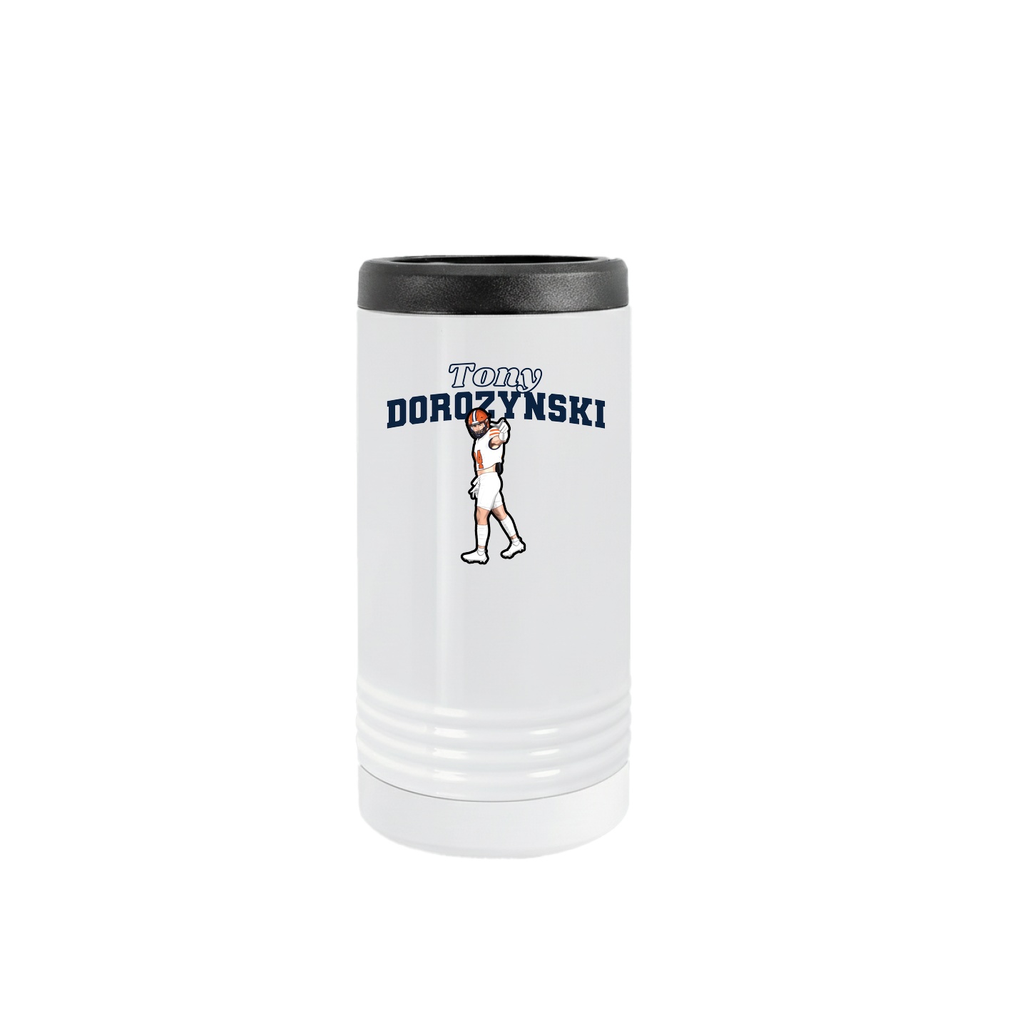 Slim Beverage Holder — Name Arch in White