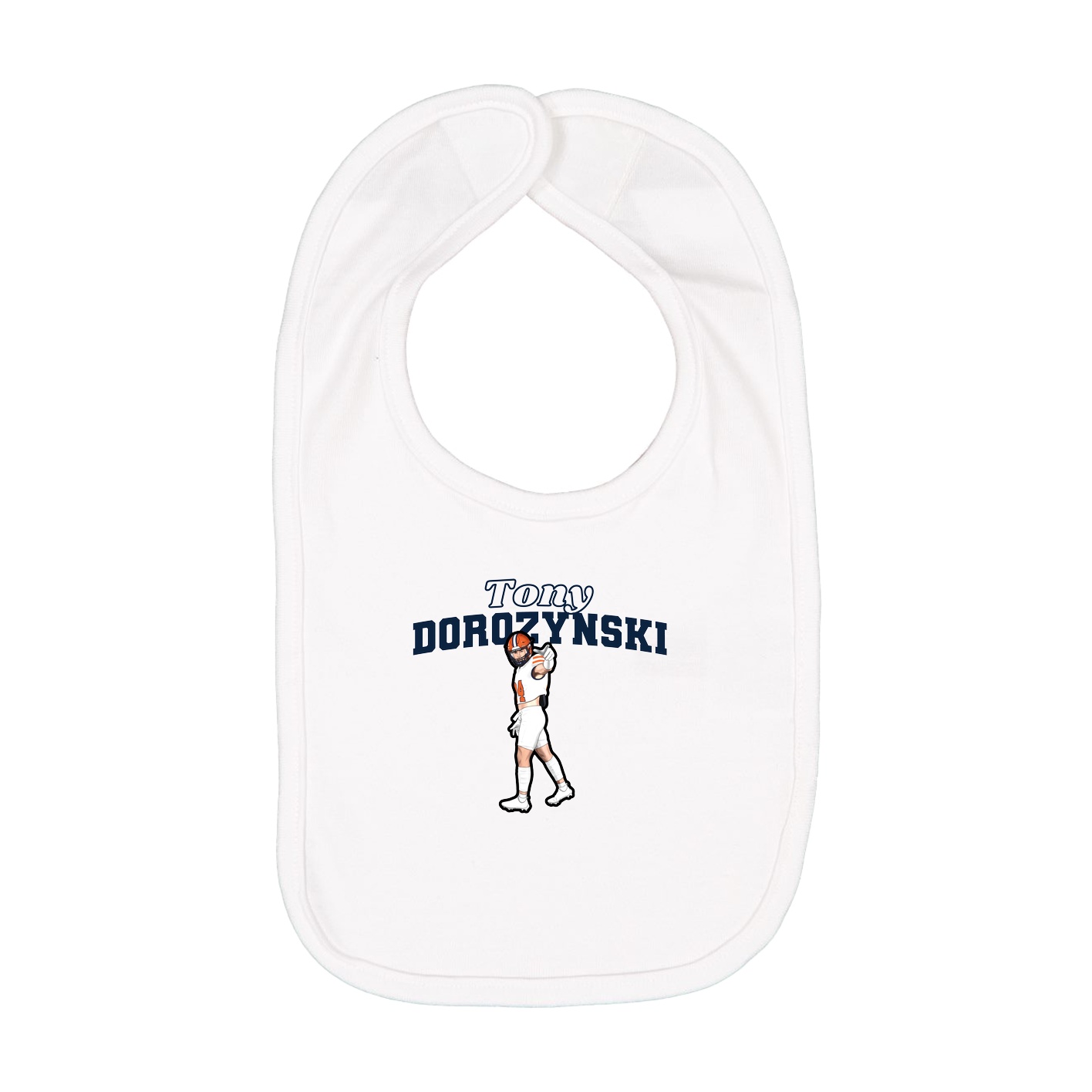 Infant Bib — Name Arch in White