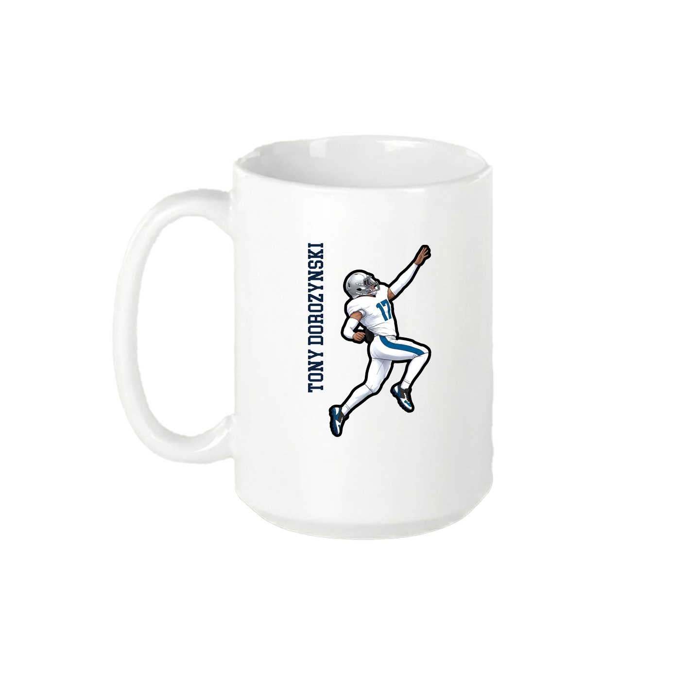 15oz Coffee Mug — Name Vertical in White