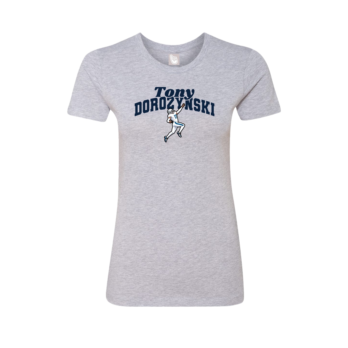 Fitted Women's Tee — Signature Arch in Grey