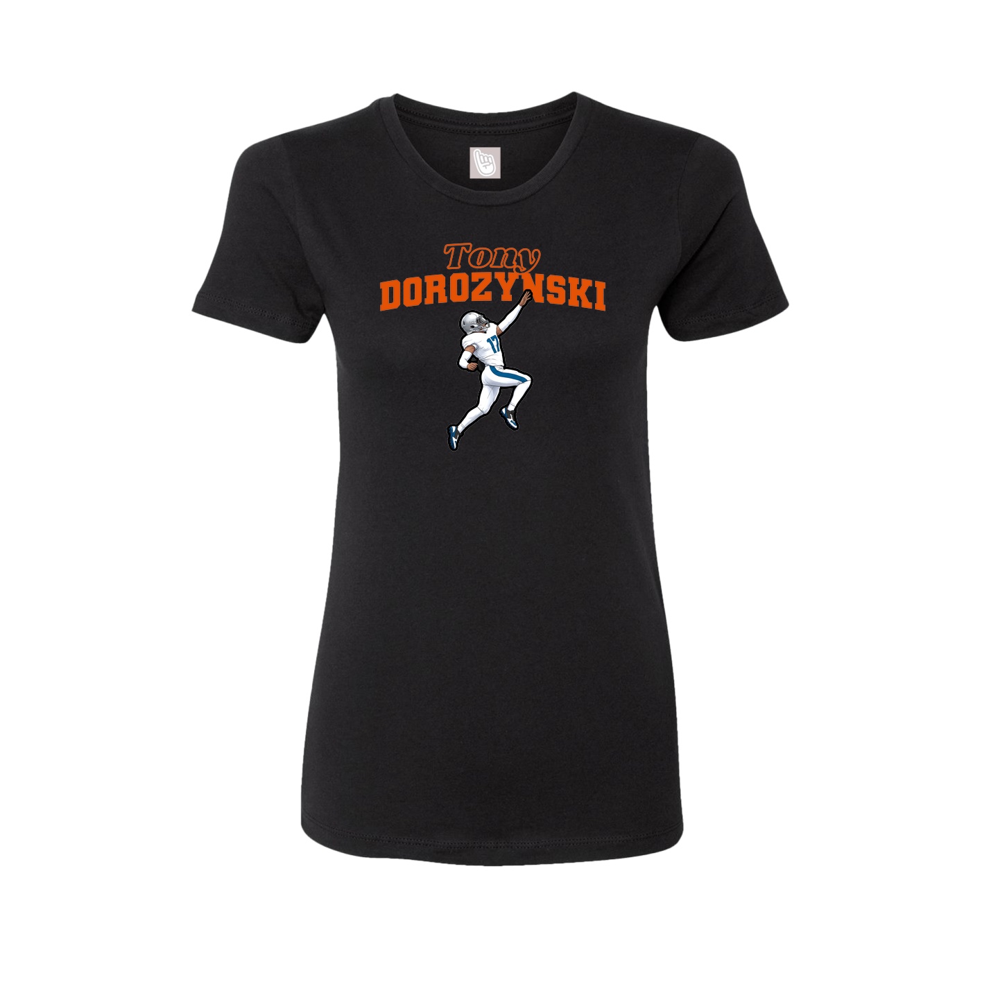 Fitted Women's Tee — Name Arch in Black