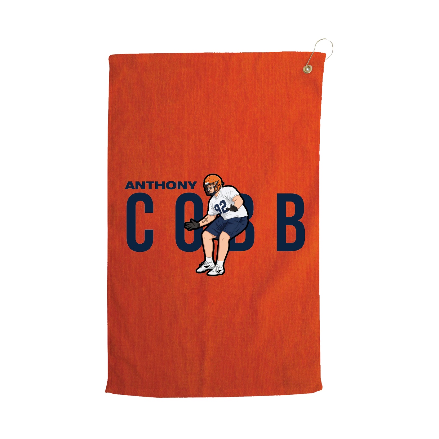Golf Towel — Player Name in Orange
