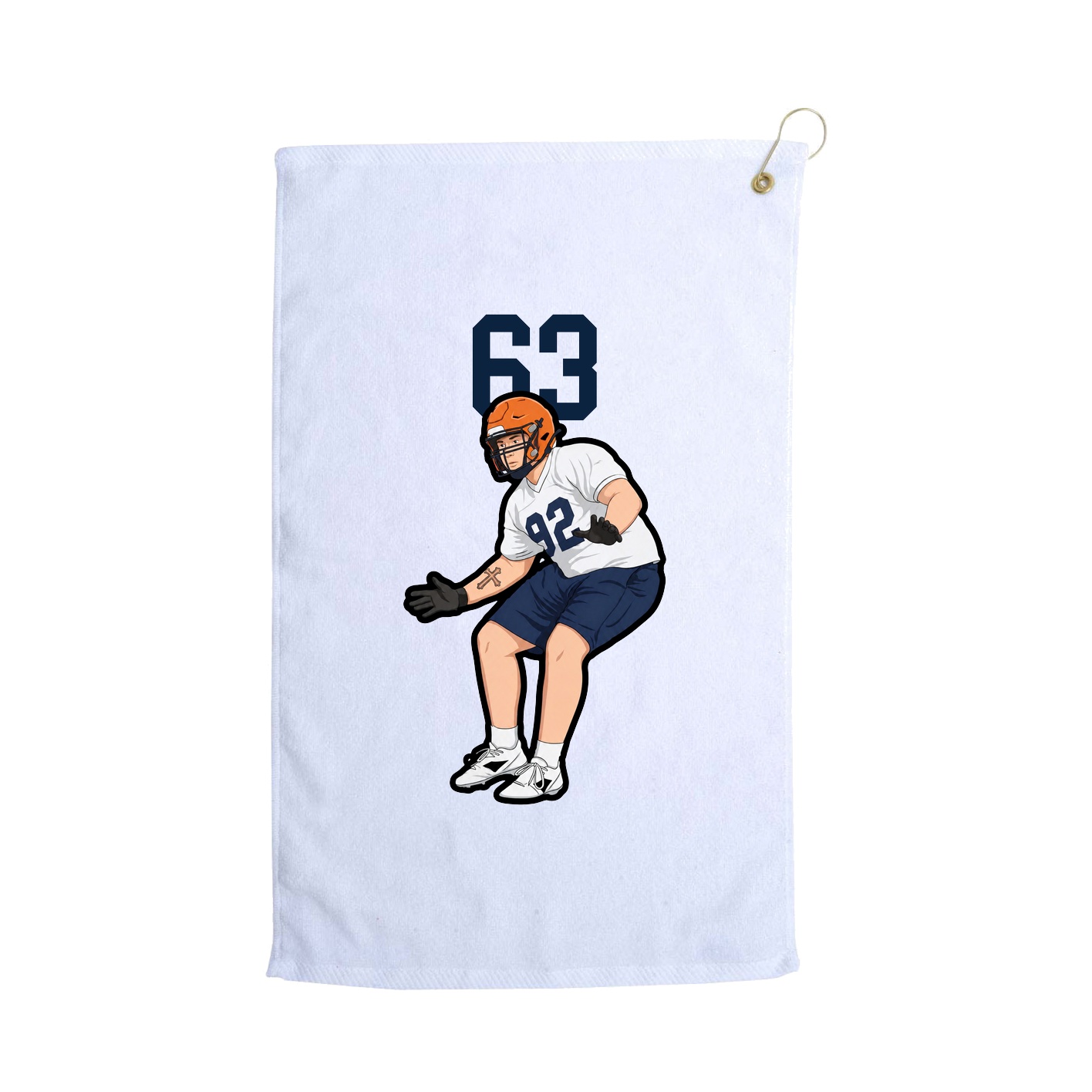 Golf Towel — Number Top in White