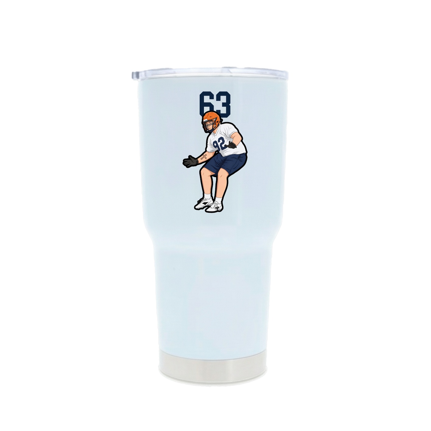 30oz Stainless Steel Tumbler — Number Top in White
