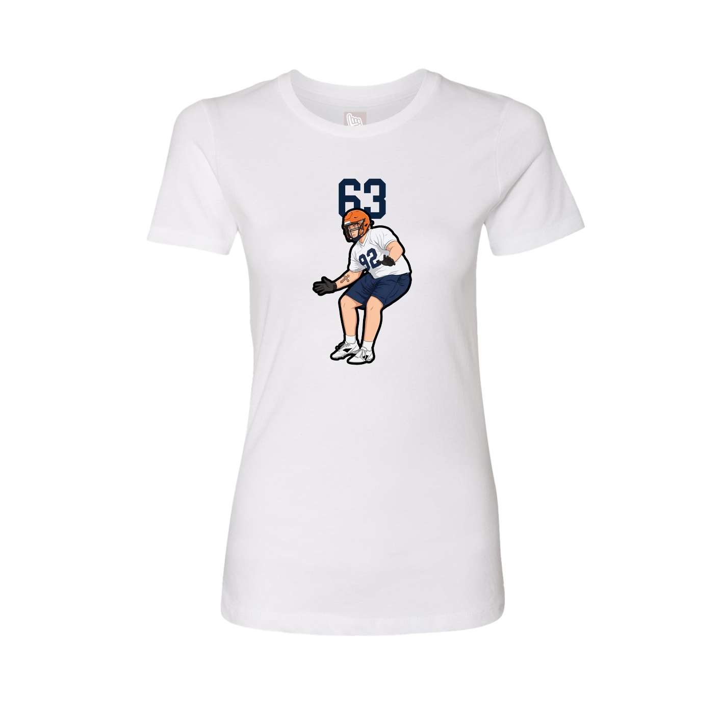 Fitted Women's Tee — Number Top in White