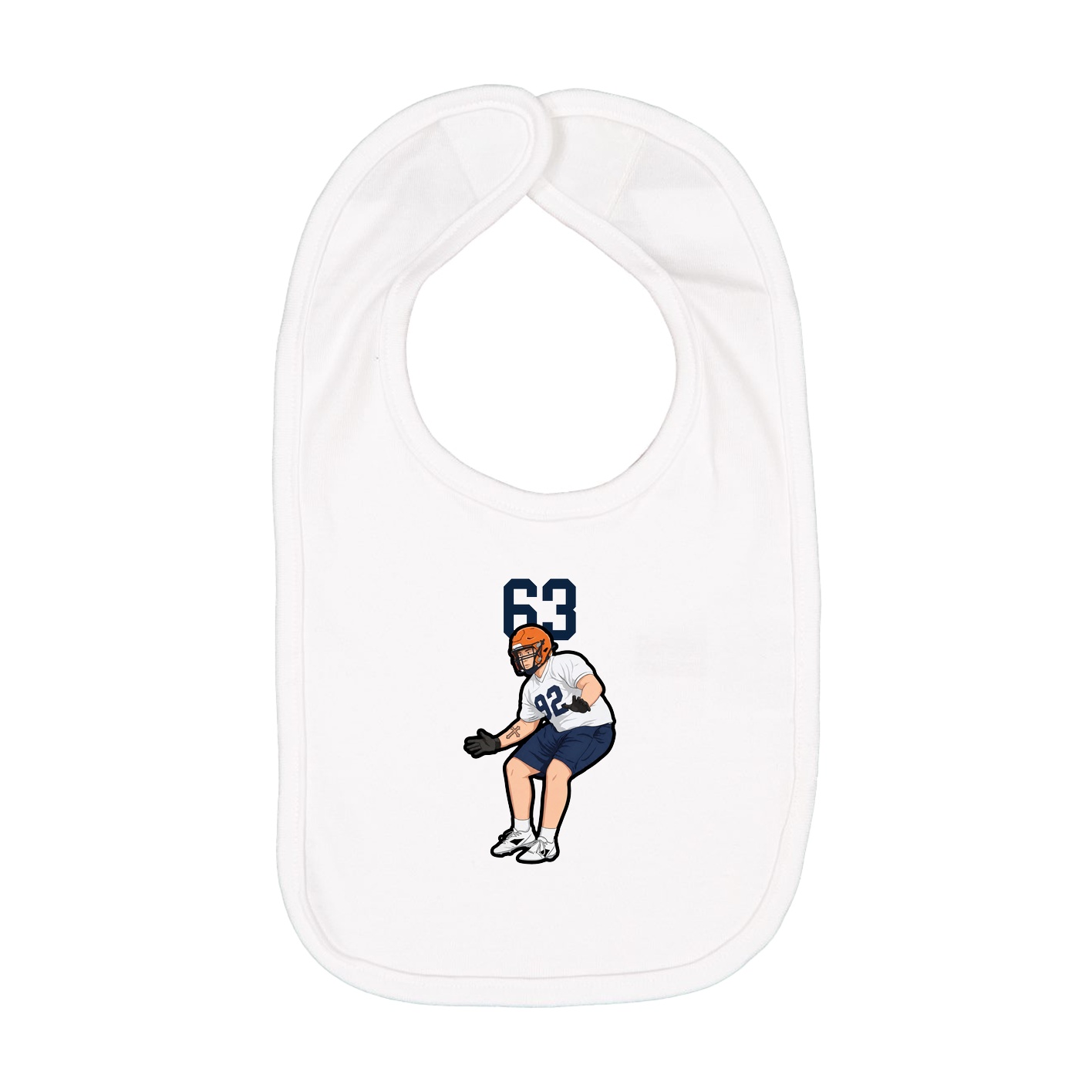 Infant Bib — Number Top in White