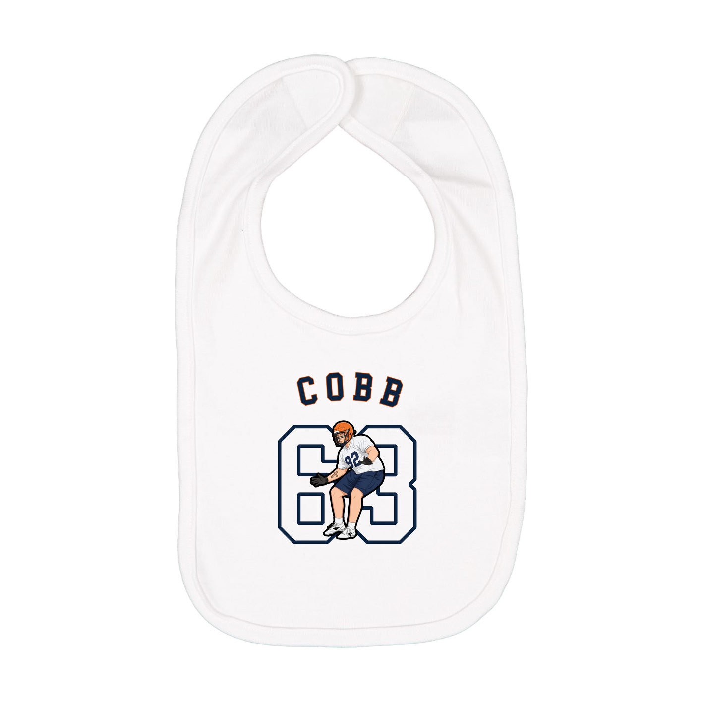 Infant Bib — Shirsey Arch in White